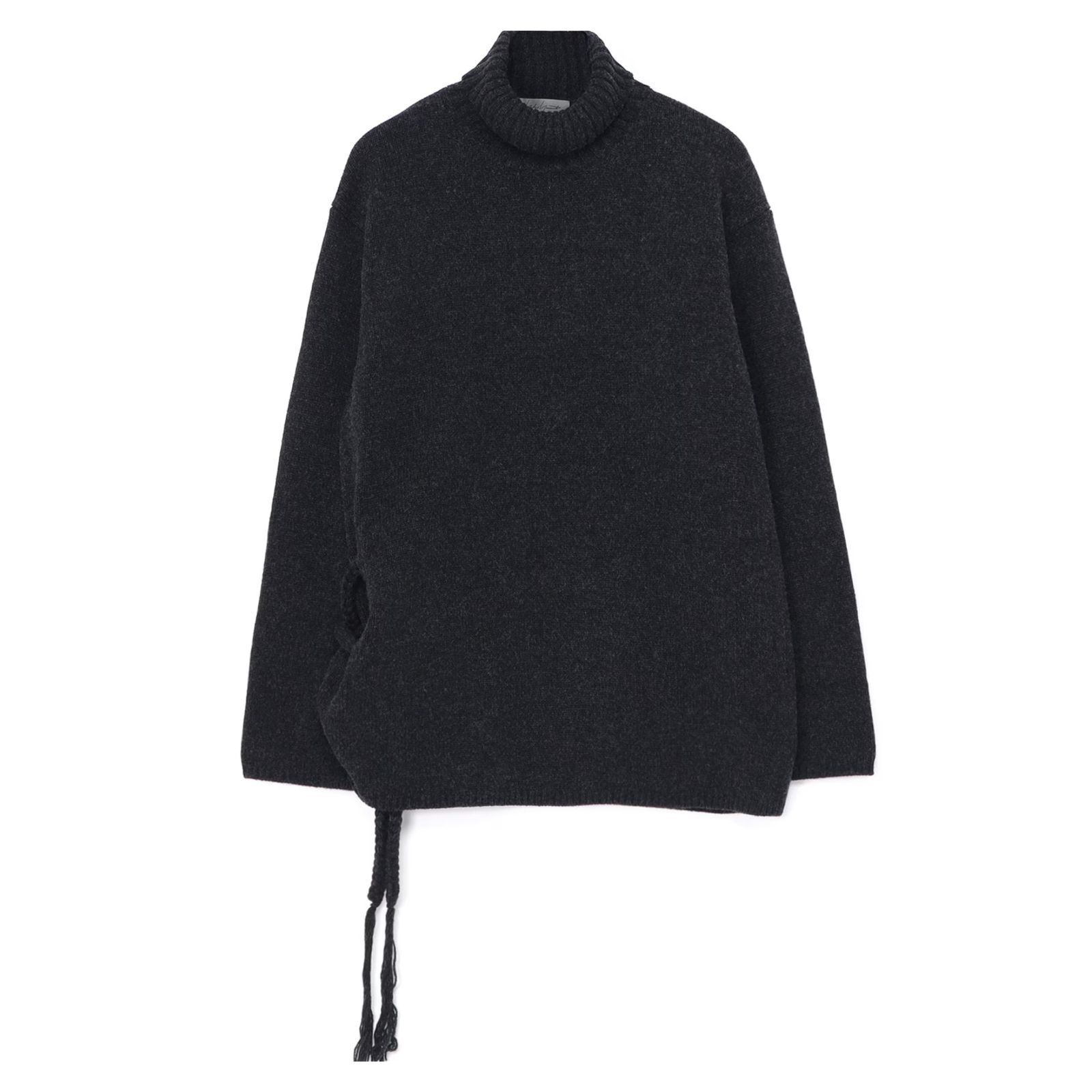 yohji yamamoto - SIDE STRING DETAIL TURTLENECK （BLACK 