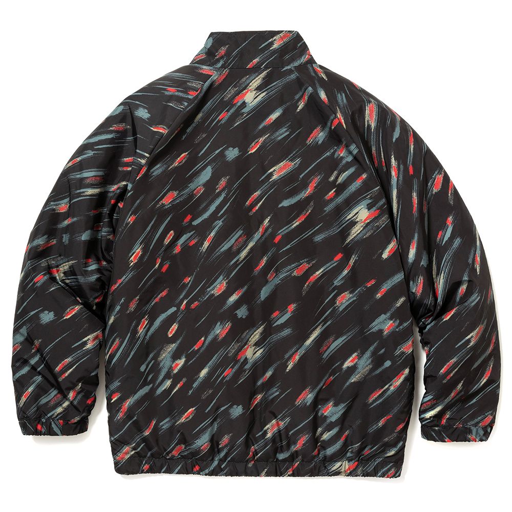 WATER REPELLENT TASSER ALLOVER PATTERN TRACK JACKET (BLACK)