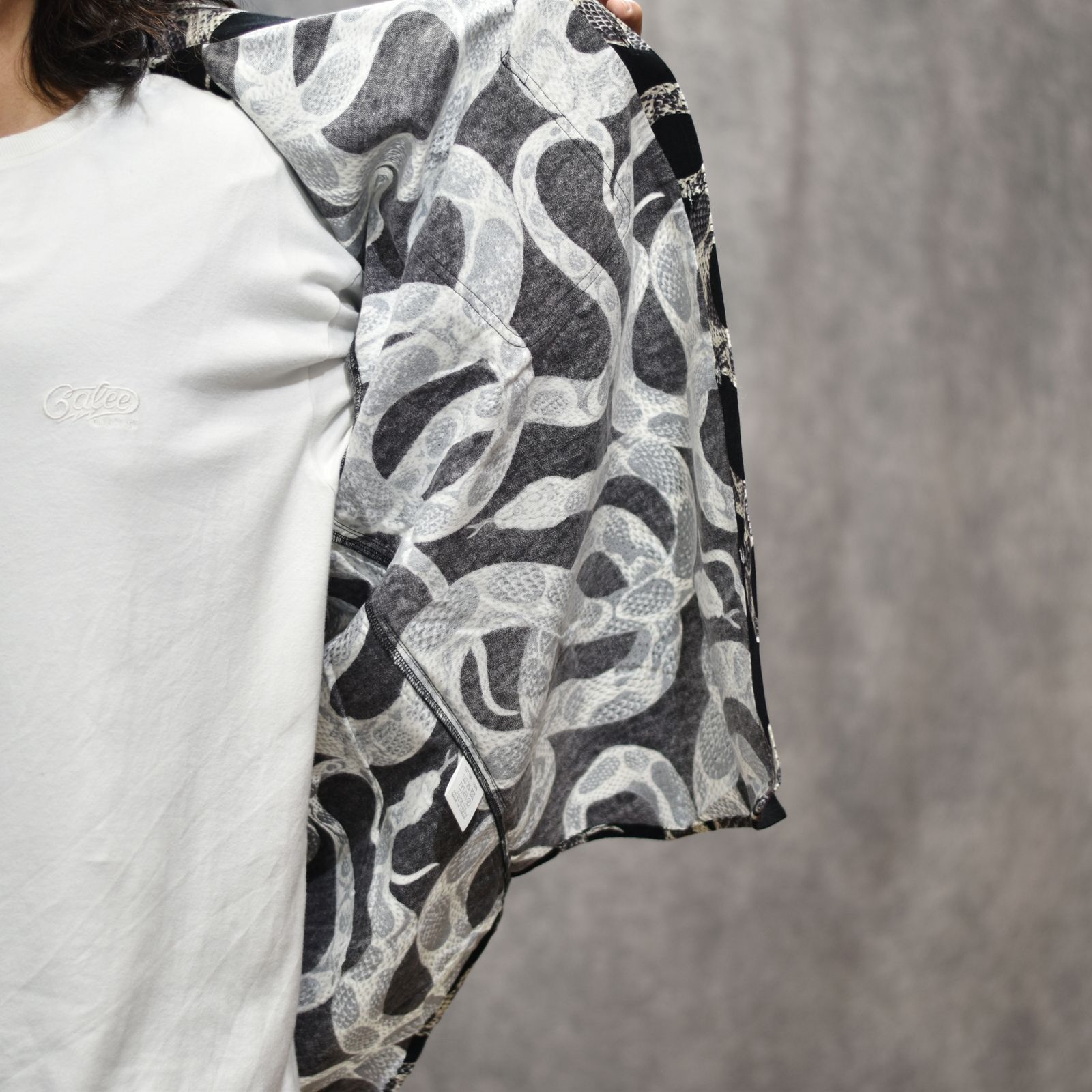 PRINT NEL L/S SH <SNAKE PATTERN> (BLACK)|蛇柄 フランネル 長袖シャツ|CL-25AW003SNK