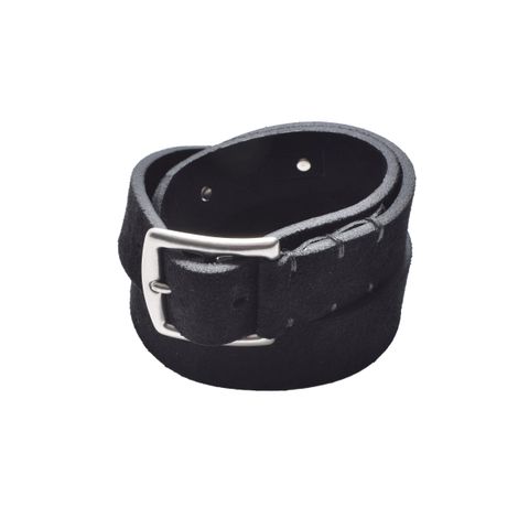 Thick Velour Blade-tip Studs Belt （BLK）｜ベロア 剣先スタッズ ベルト｜MDLBT001