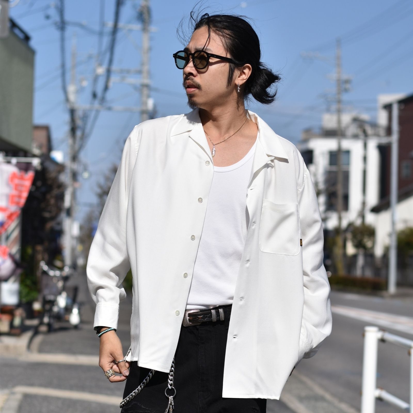 Anndemeulemeeserホワイト 長袖シャツ シャツブラウス （長袖） EWB－658 11 ホワイト| 作業服