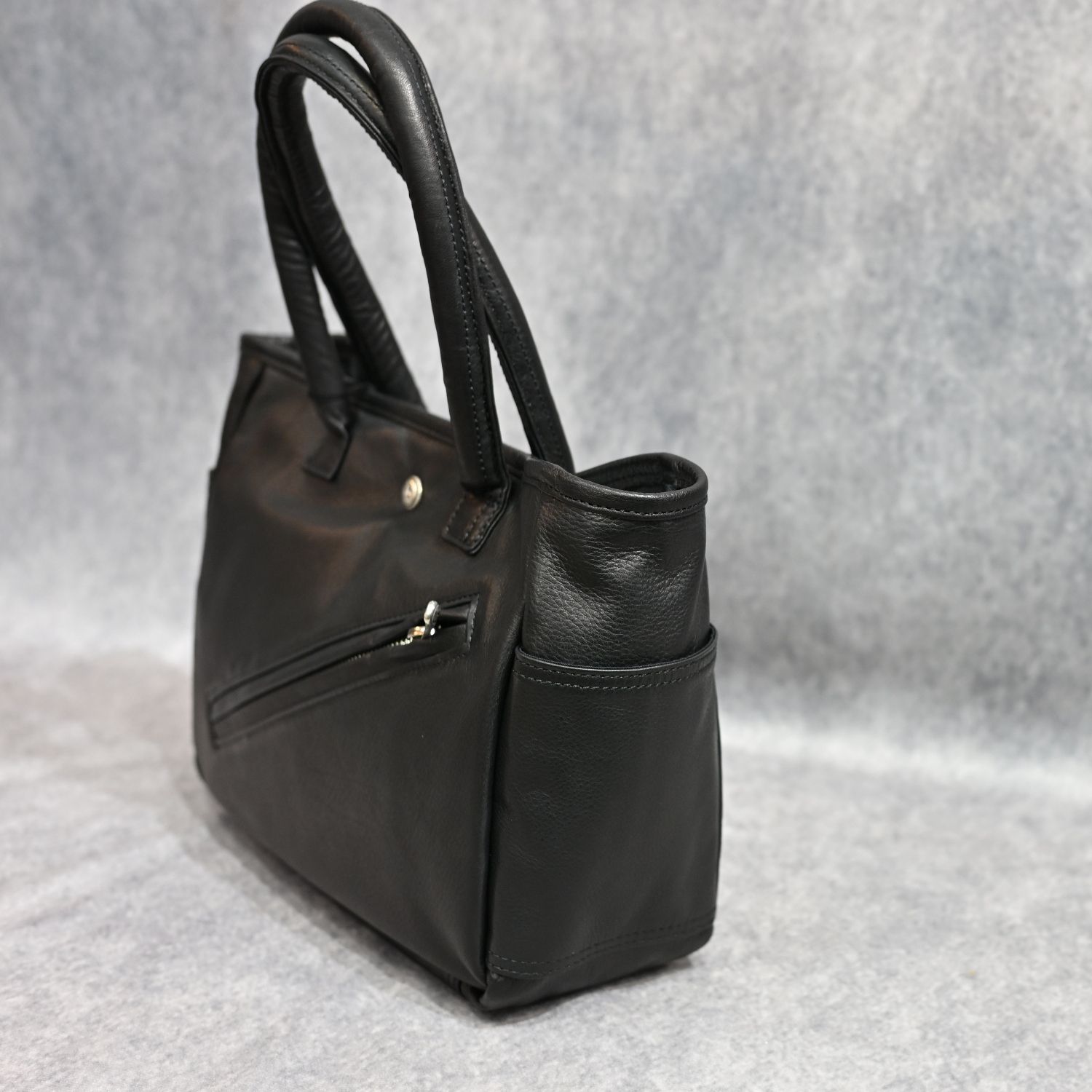 PC RIDERS LEATHER TOTE BAG S W/LOVE&PEACE SILVER （BLACK）｜トートバッグ （ブラック）｜BFA-P-017-3696