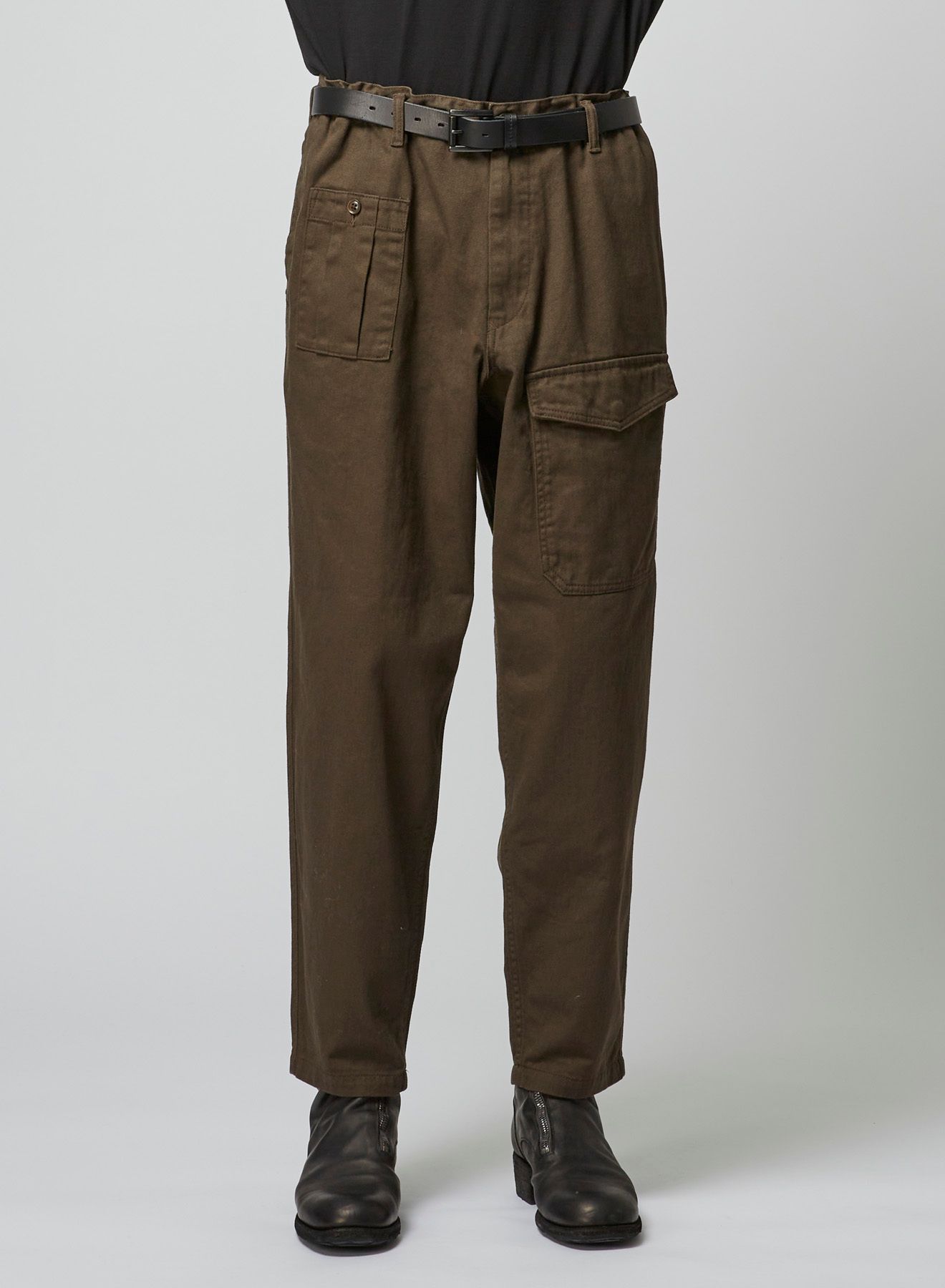 J-NO TUCK W STRING WORK P (BROWN)