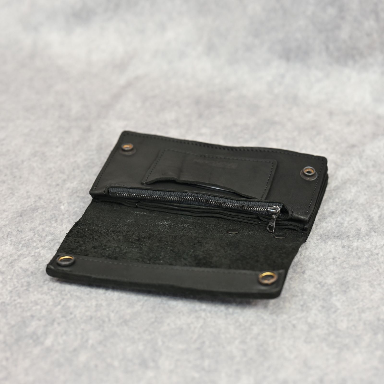 ジャパンショルダー製品染め ラージトラッカーウォレット （BLACK）｜318-38