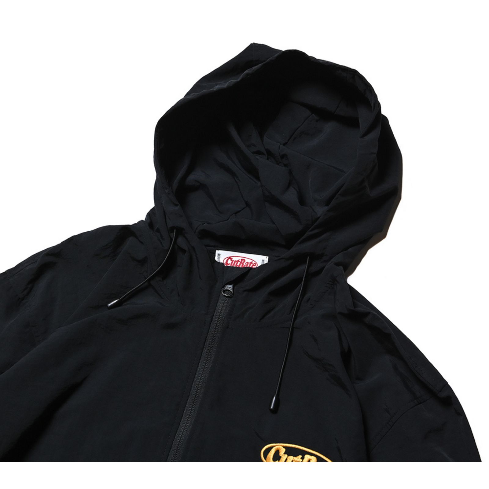 CUTRATE LOGO EMBROIDERY UTILITY HOODIE (BLACK) / ロゴ刺繍 アノラックパーカー