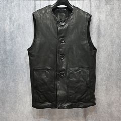 JAPANステア ミモザ鞣し製品染め 4Bベスト （BLACK）｜2175-01