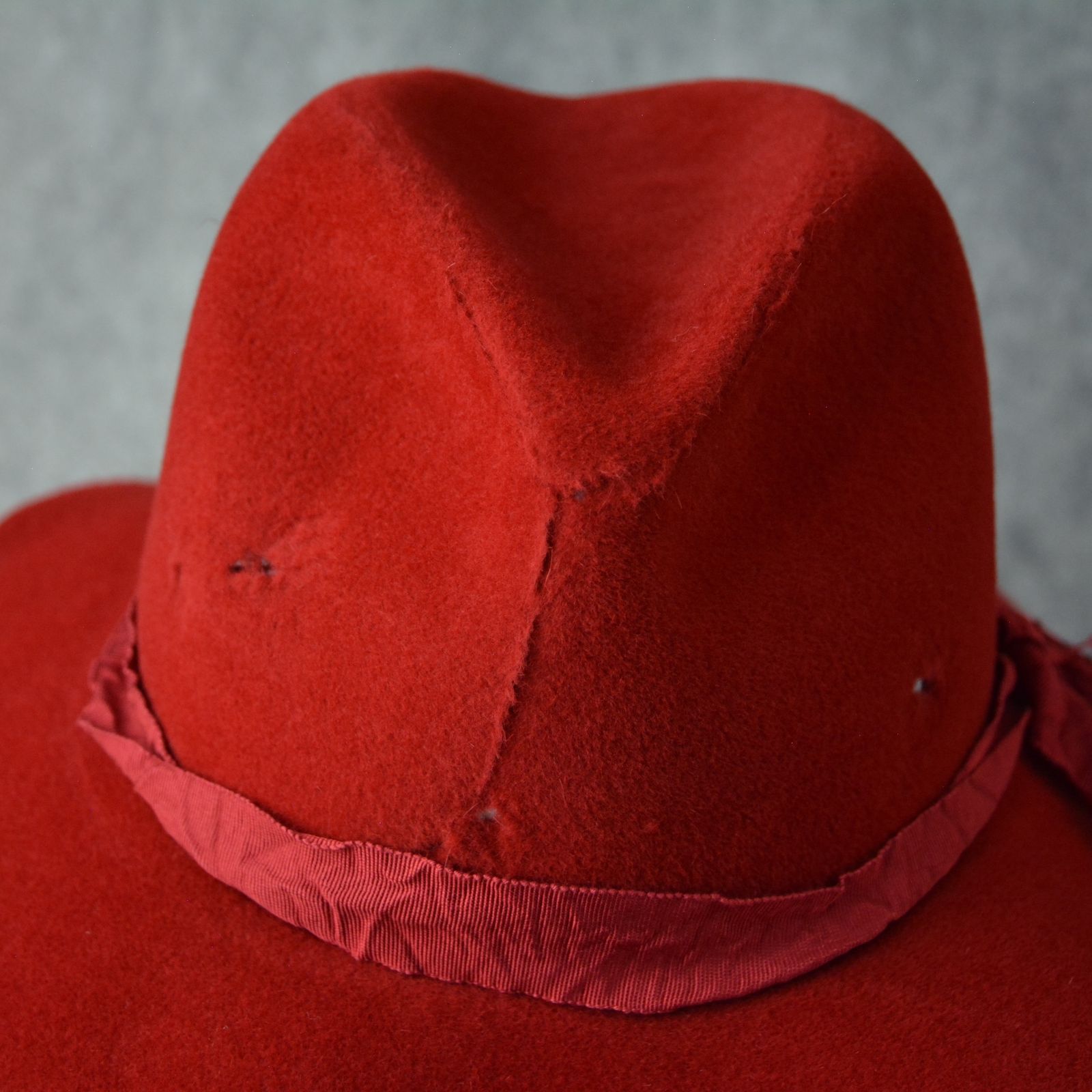 yohji yamamoto - DAMAGE PROCESSED FUR HAT (RED) / ラビットファー帽 