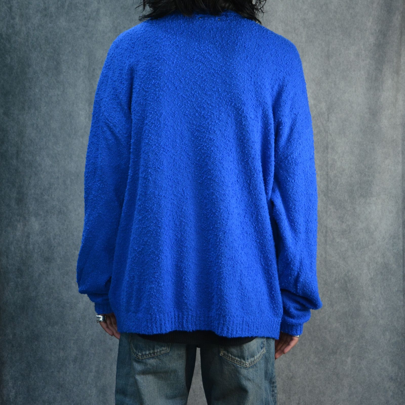 Grainy Cotton Knit Cardigan （BLU） / コットン カーディガン （ブルー）