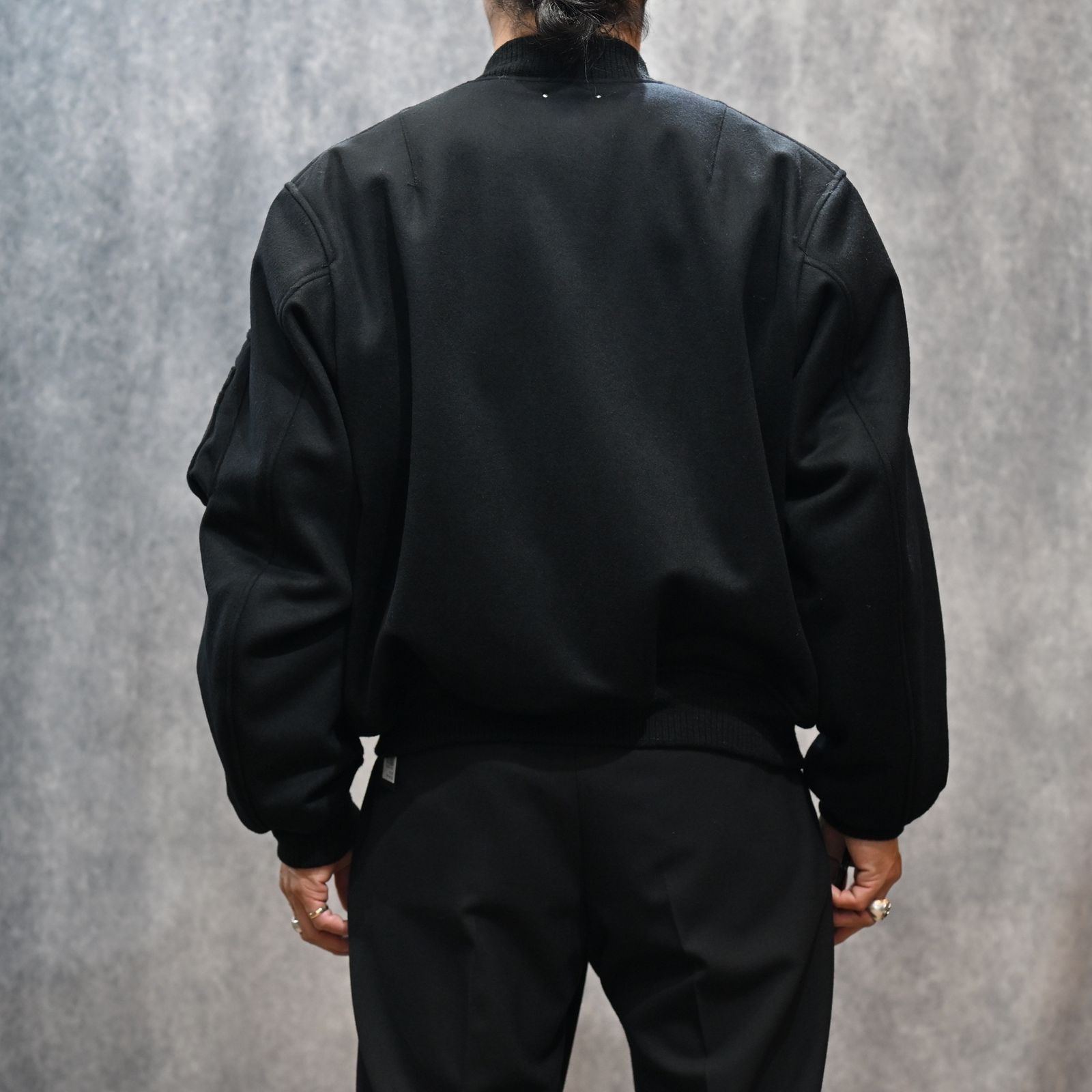 Wool Meiton Bomber JKT （BLK）｜ウールメルトン ボンバージャケット フライトジャケット｜2511-9001