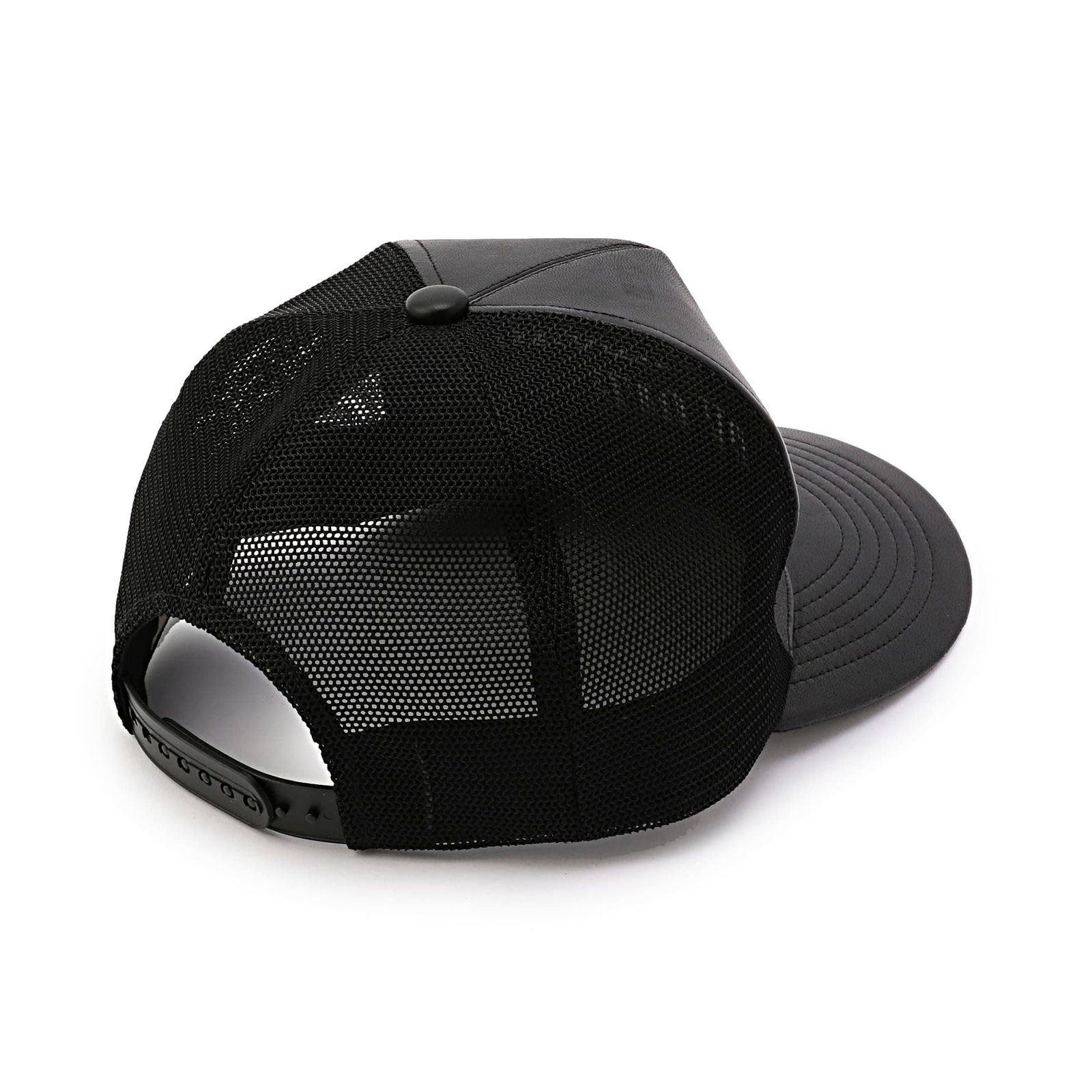 LEATHER MESH CAP (BK/BLUE)