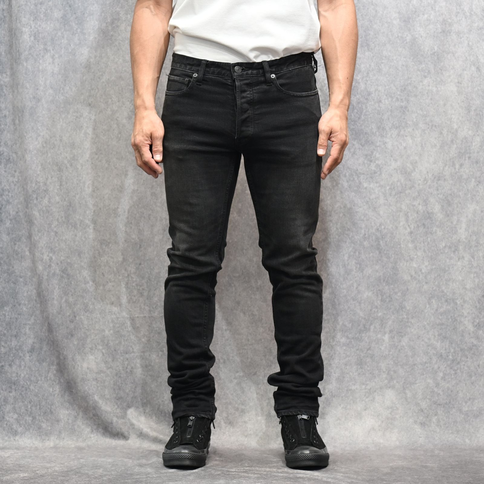 S.Slim STR 5pocket  （BKU） ｜スーパースリム デニムパンツ (ブラック)｜2604-1002