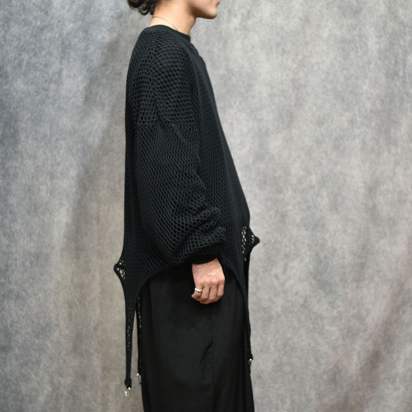MESH TAIL LONG SLEEVE TOP (BK)｜テイルロングスリーブ｜PD26SC04