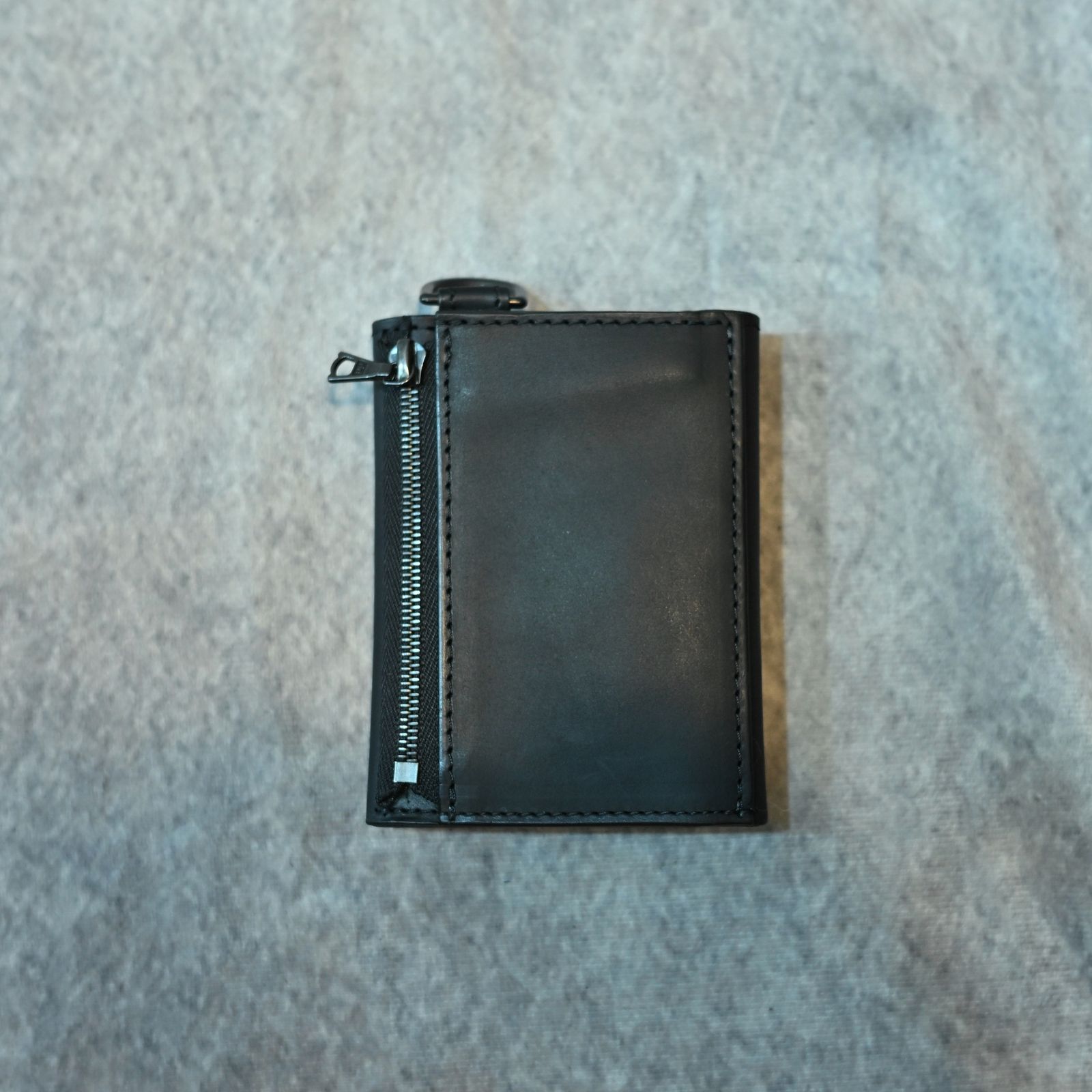 GUIDI カーフ 三つ折りウォレット （BLACK）｜345-38