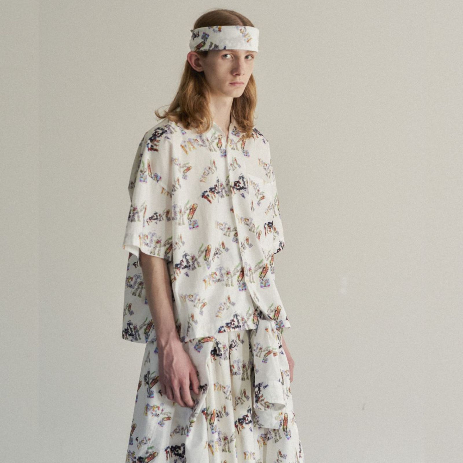 BIG SHORT SLEEVE SHIRT (MULTI) / ビッグシルエット 半袖シャツ