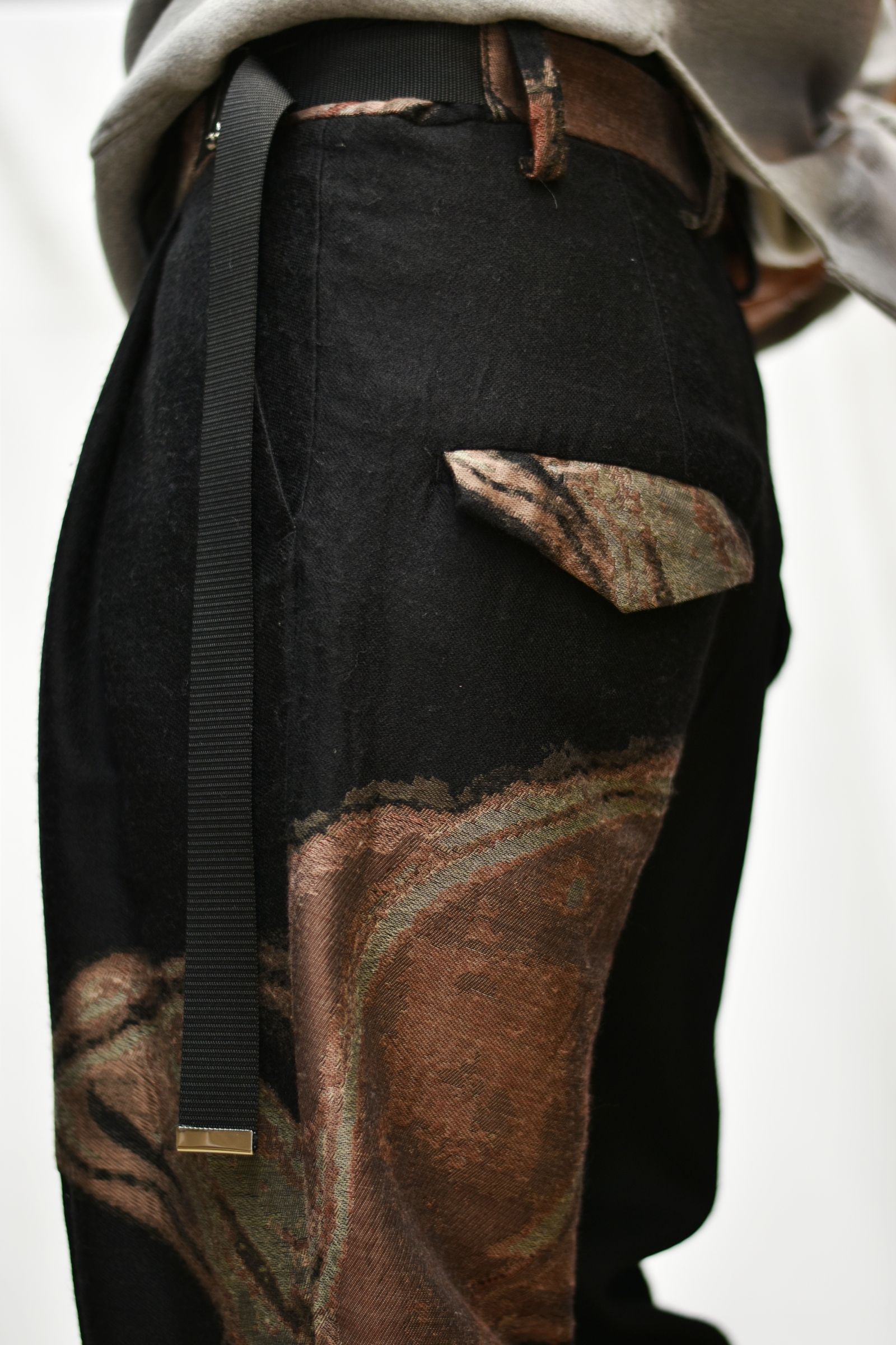 1タックストレートトラウザー / LB21FW-PT01-JQ (BLACK×CANNA)