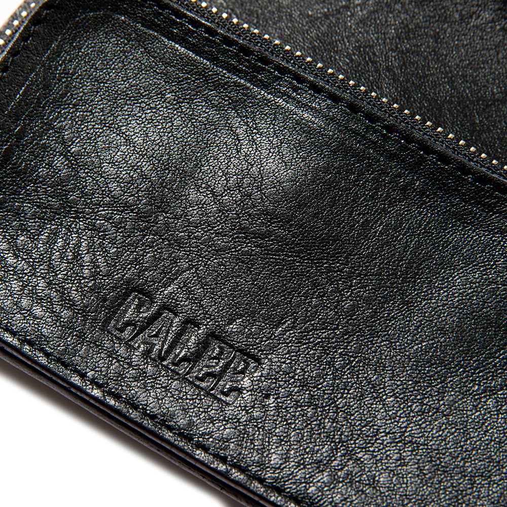 CALEE - Silver star concho strap leather wallet (Black) / シルバー 