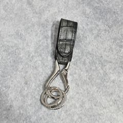 クロコ墨染め キーホルダー (GRAY) / 387-02