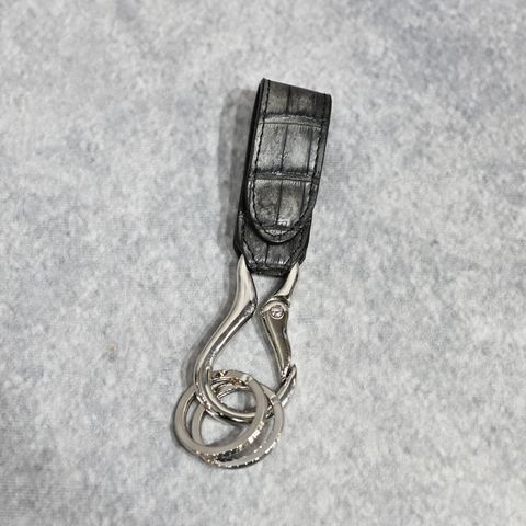 クロコ墨染め キーホルダー (GRAY) / 387-02