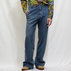 Discharge Chalk Stripe Denim Semi Wide PS