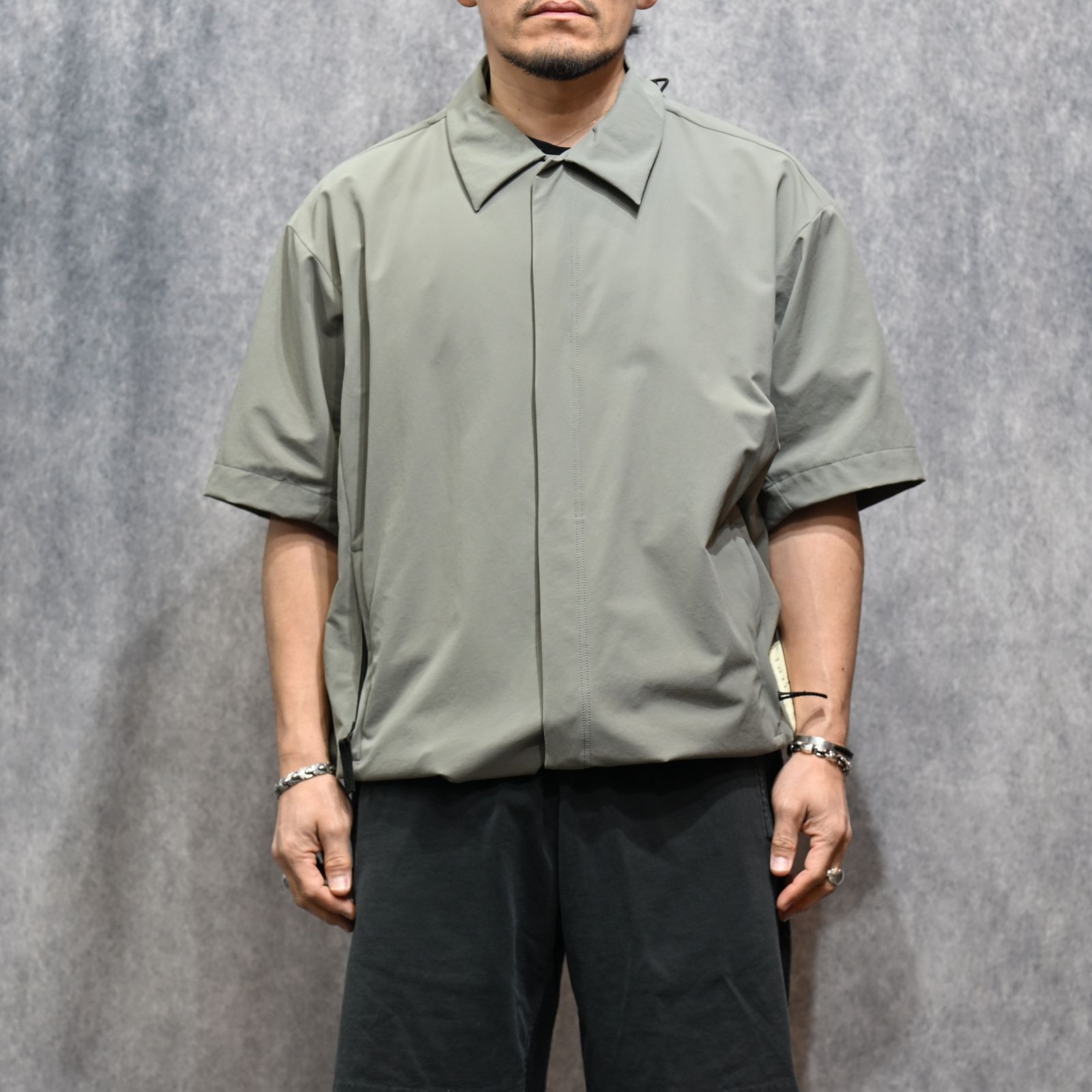 DRAWSTRING SHIRT （GRAY / グレー）｜半袖 シャツ｜9261-SH51-004