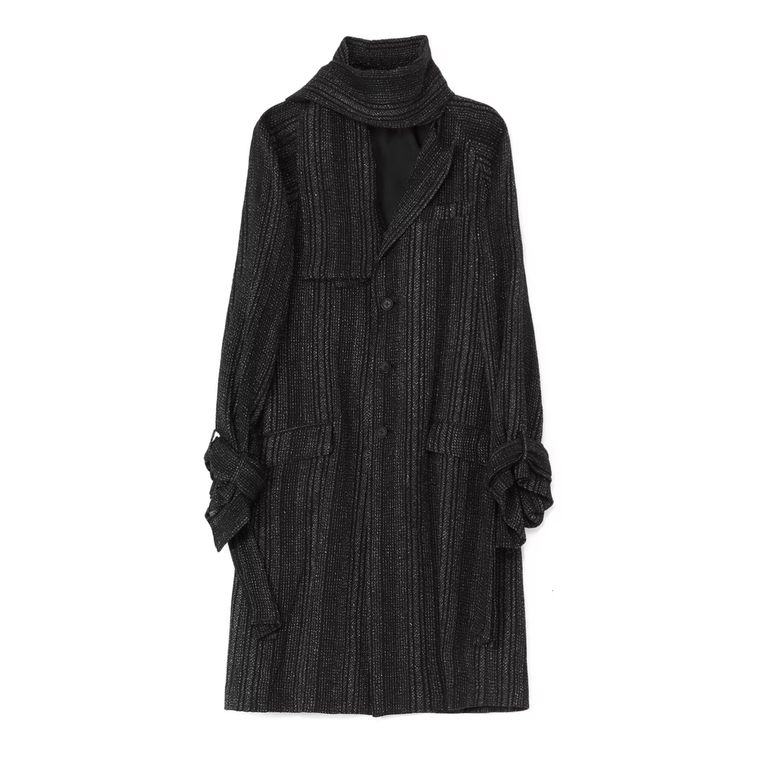 yohji yamamoto - C/L S.T B K-JB W/DETACHABLE STOLE (BLACK yohji yamamoto - C/L S.T B K-JB W/DETACHABLE STOLE (BLACK