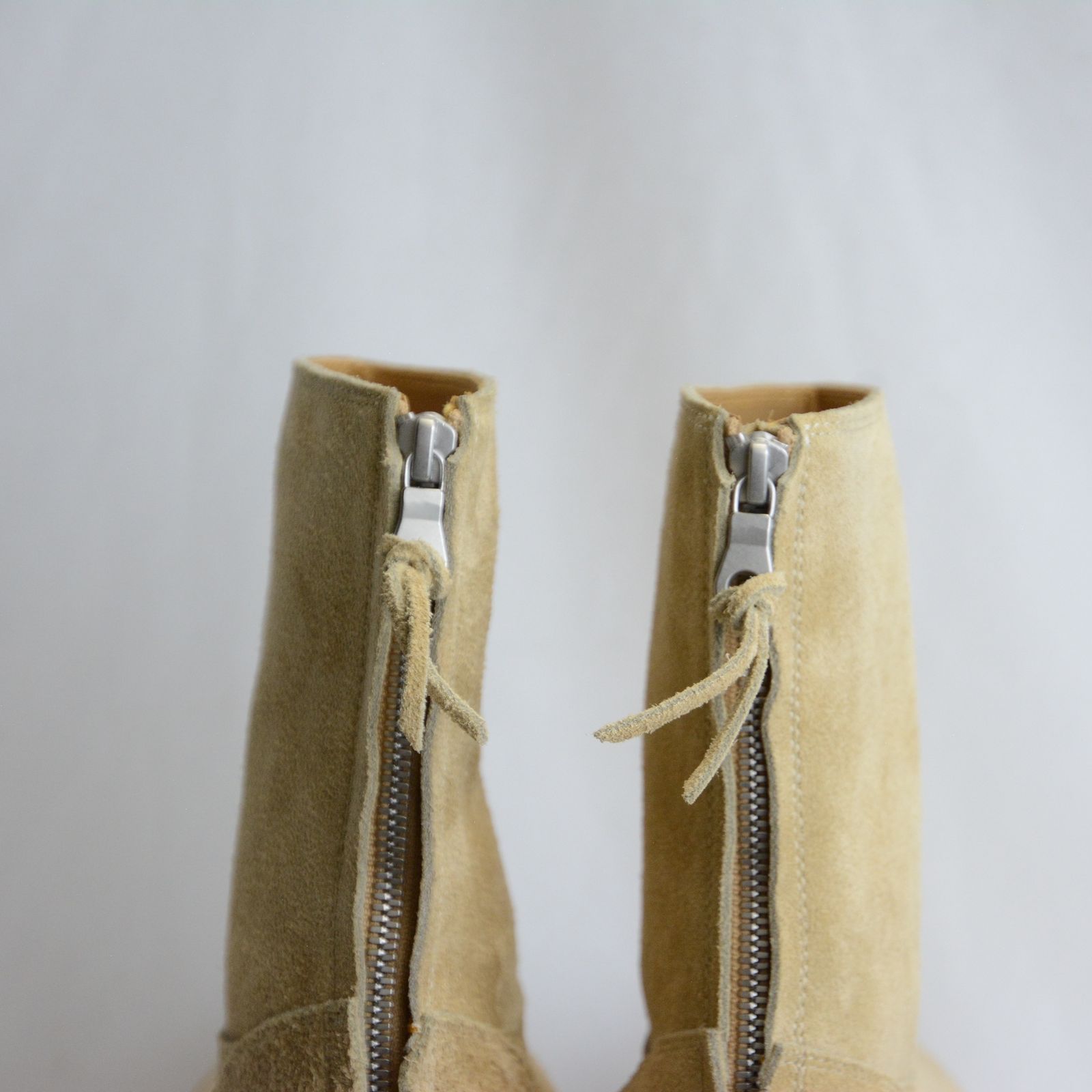 MINEDENIM - Suede Leather Back Zip Boots （BEIGE） / スエード