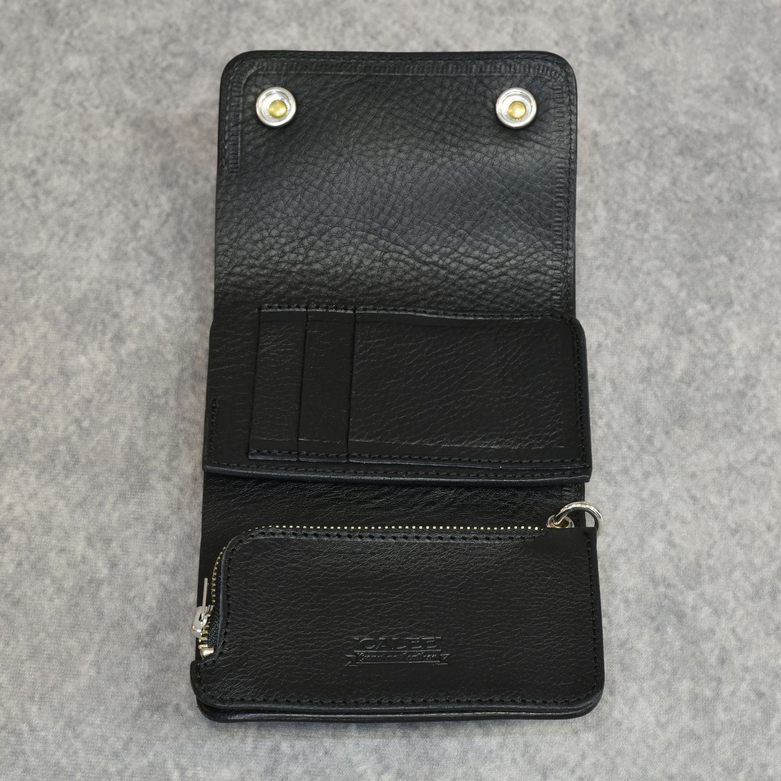SILVER STAR CONCHO FLAP LEATHER HALF WALLET (BLACK)｜シルバー スターコンチョ 三つ折り ハーフウォレット｜CL-25SS002LE EX