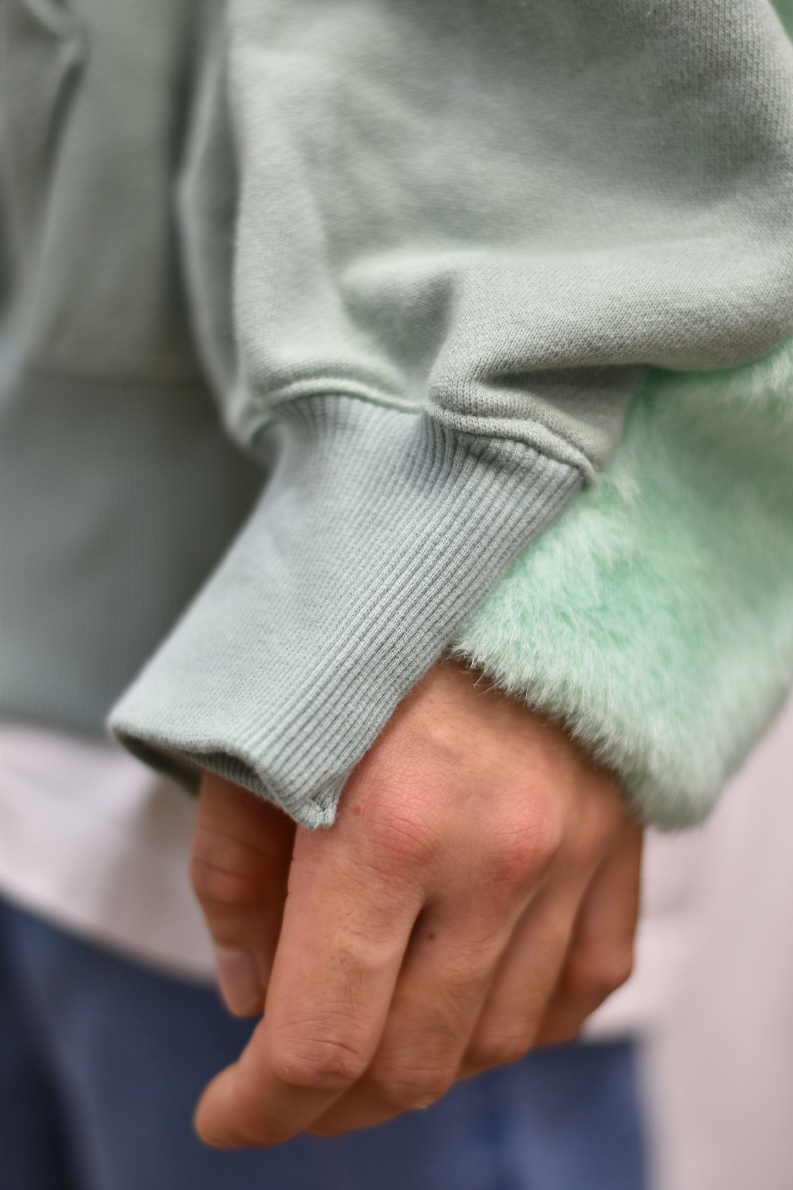 FAUX FUR HOODIE (MINT)
