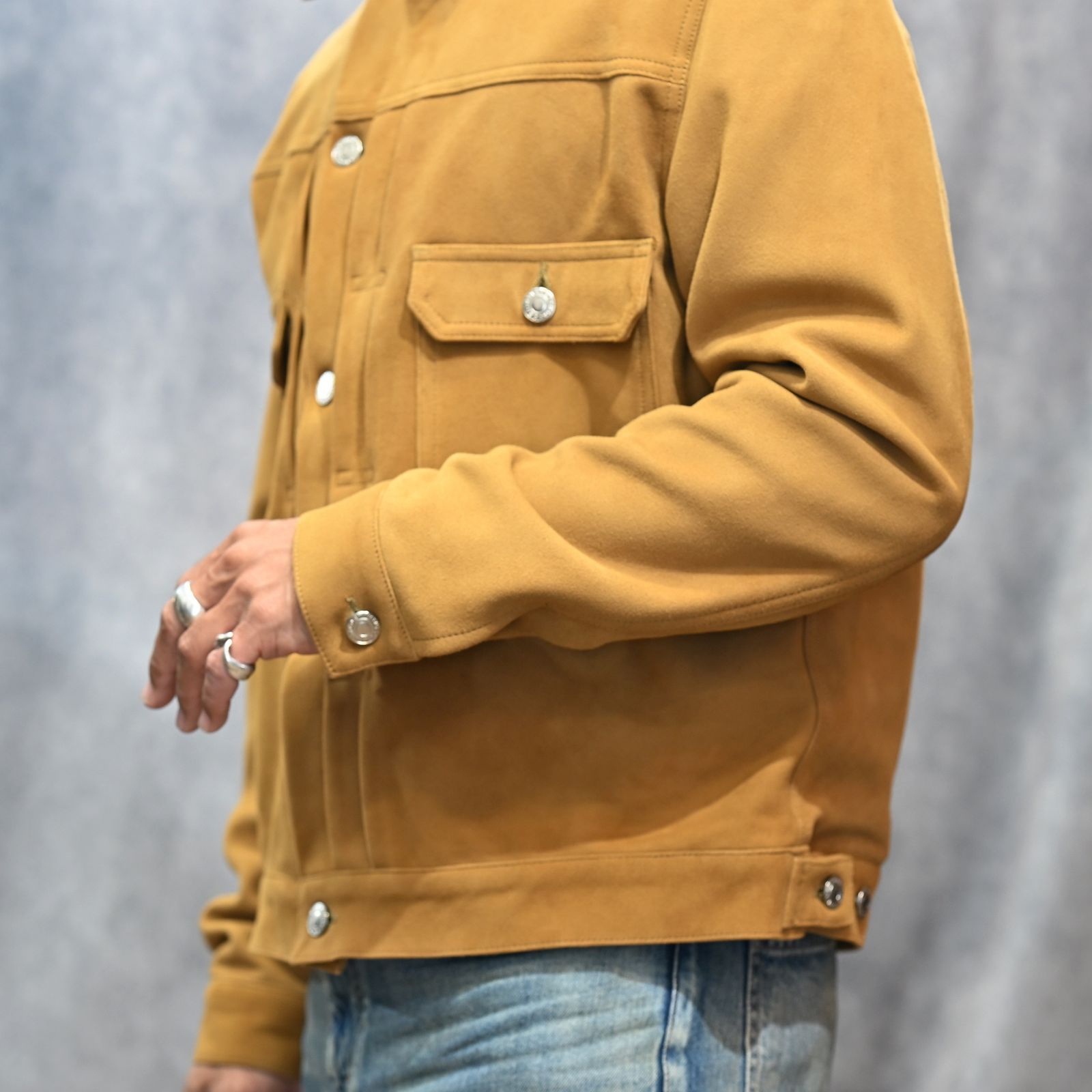 Sheep Suede Trucker JKT （CML） / シープスエード トラッカージャケット  （キャメル）｜2509-8003