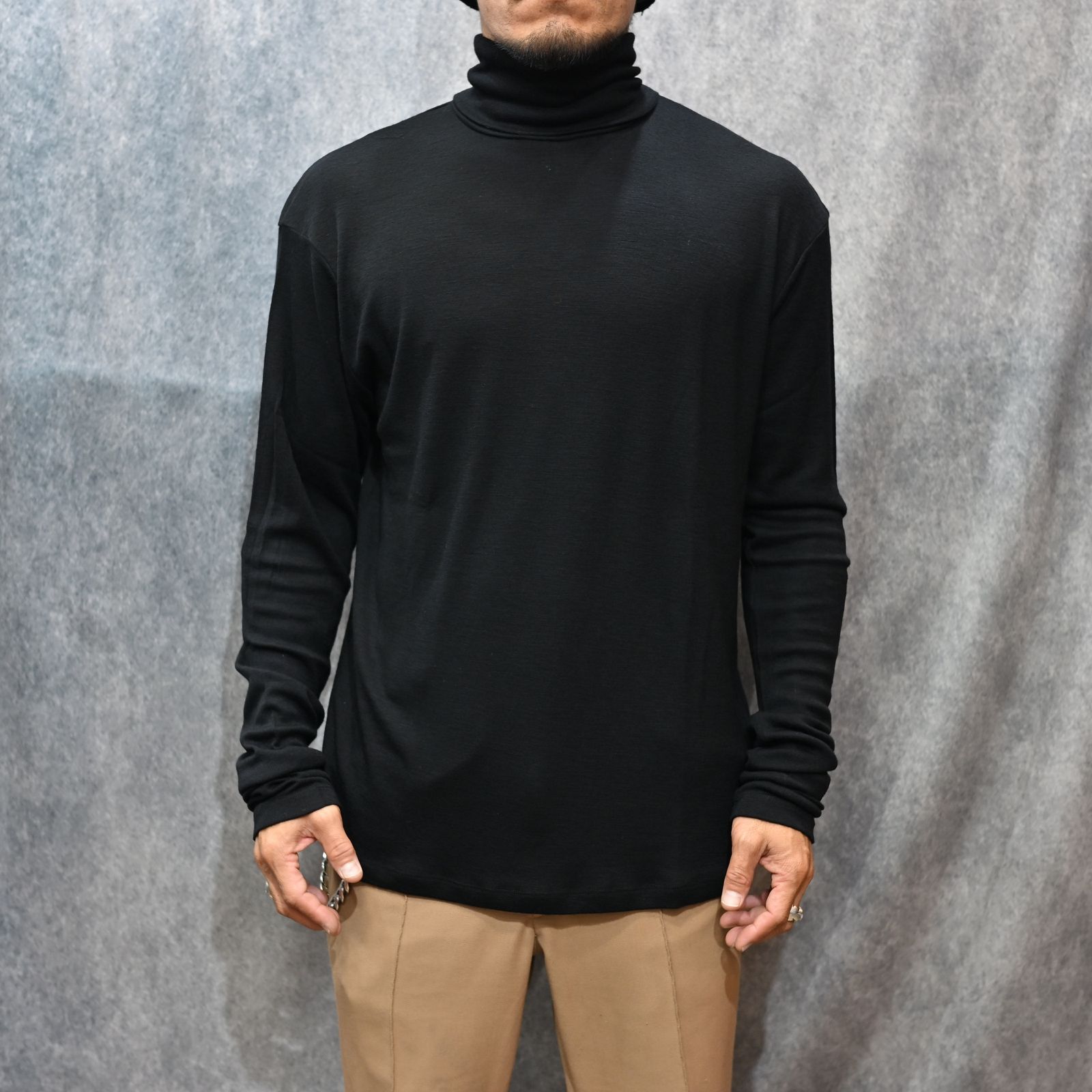 Wool Turtleneck L/S Pullover （BLK）｜ウール タートルネック｜2510-4001