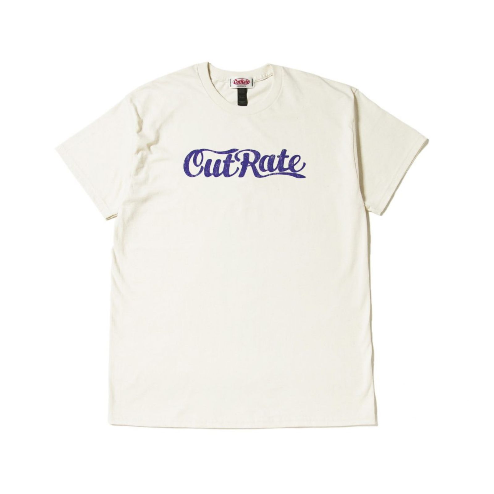 CUTRATE LOGO TEE (NATURAL)｜キャット 猫 Tシャツ｜CR-25SS004