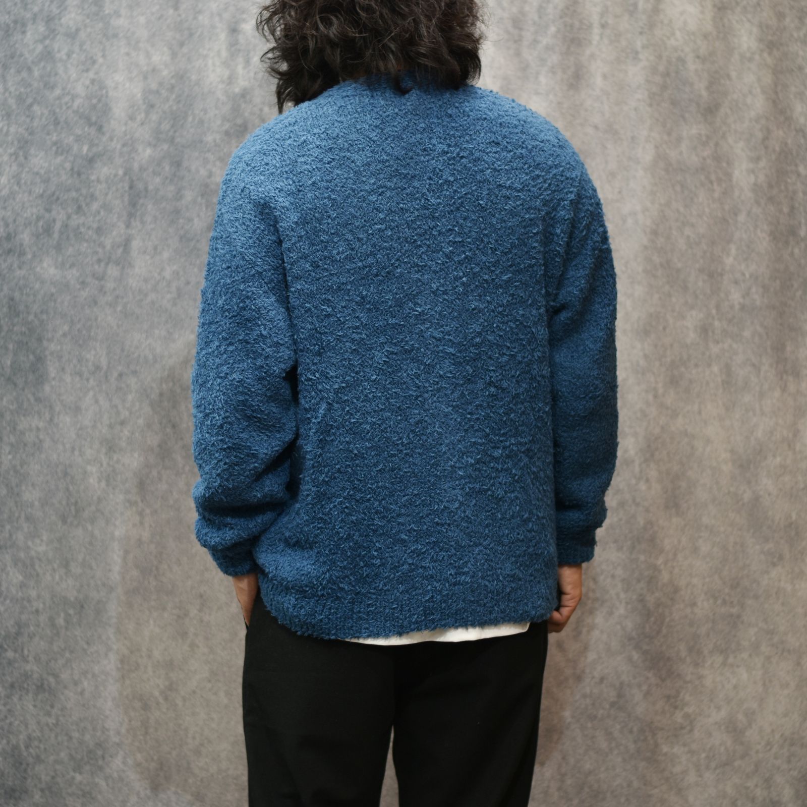 × EYYA KNIT C/F CARDIGAN (BLUE)｜× エイヤ コットンフリース カーディガン｜CL-25AW001EYYA