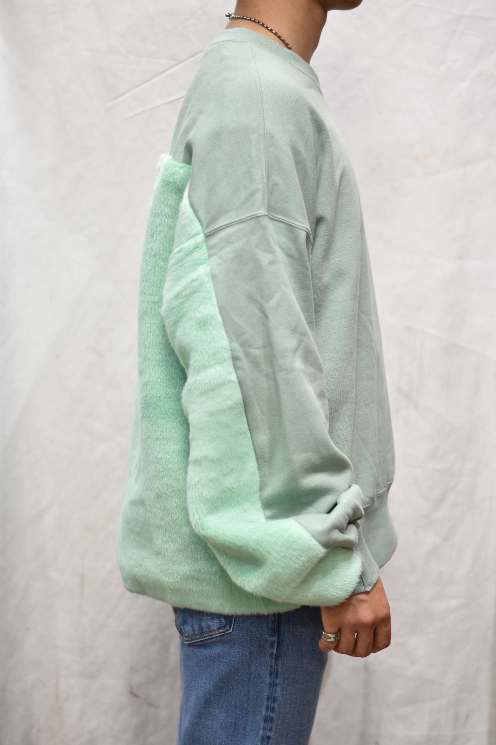 FACETASM - FAUX FUR SWEAT (MINT) | chord online store