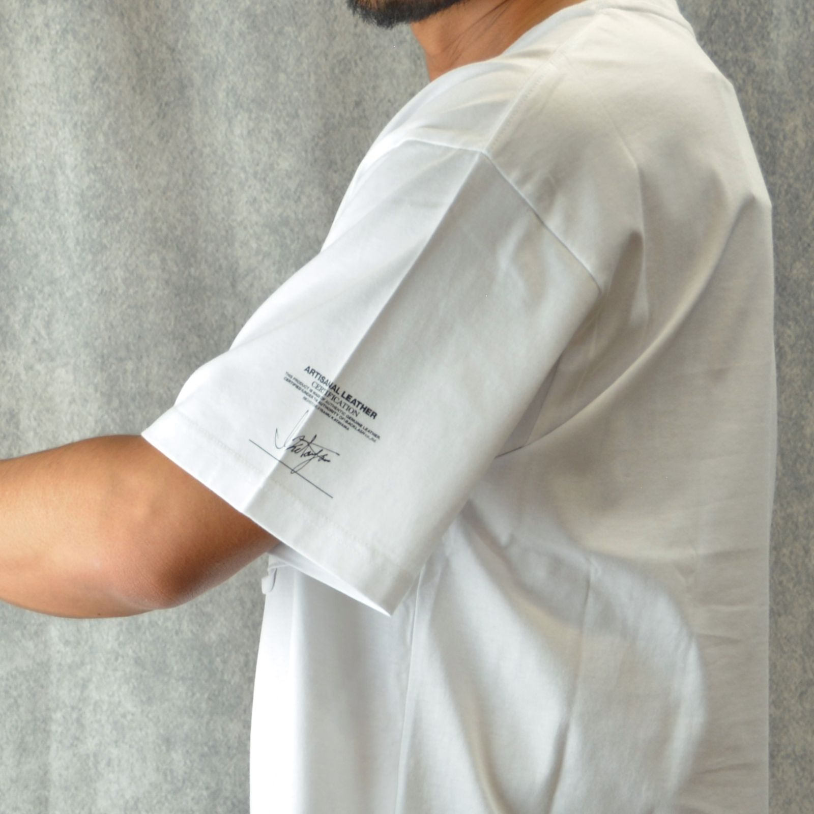ハイゲージ天竺 ドロップショルダー Tシャツ (WHITE)