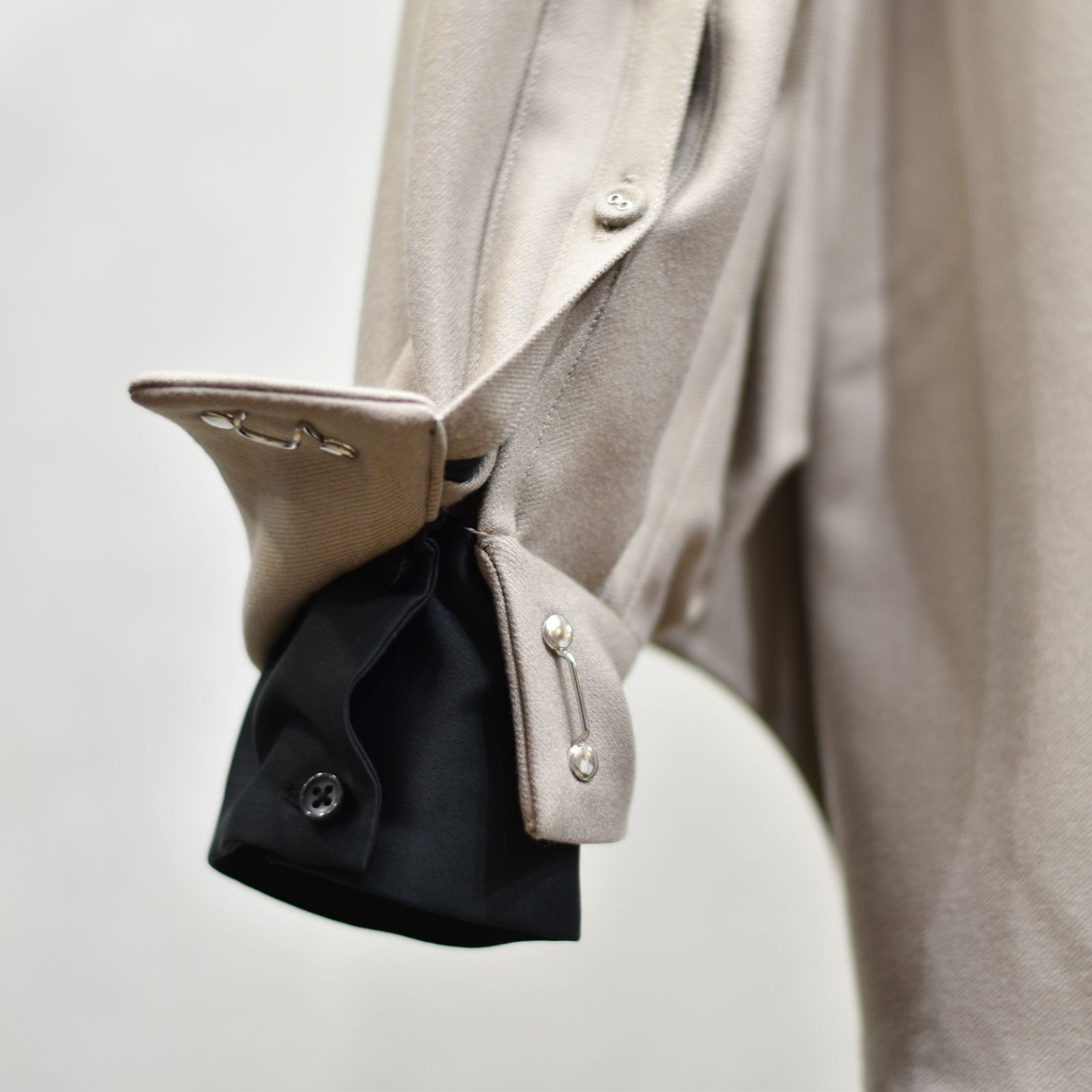 ジップアップシャツブルゾン / LB23AW-SHBL01-CWE-PL (WOOD×BLACK)