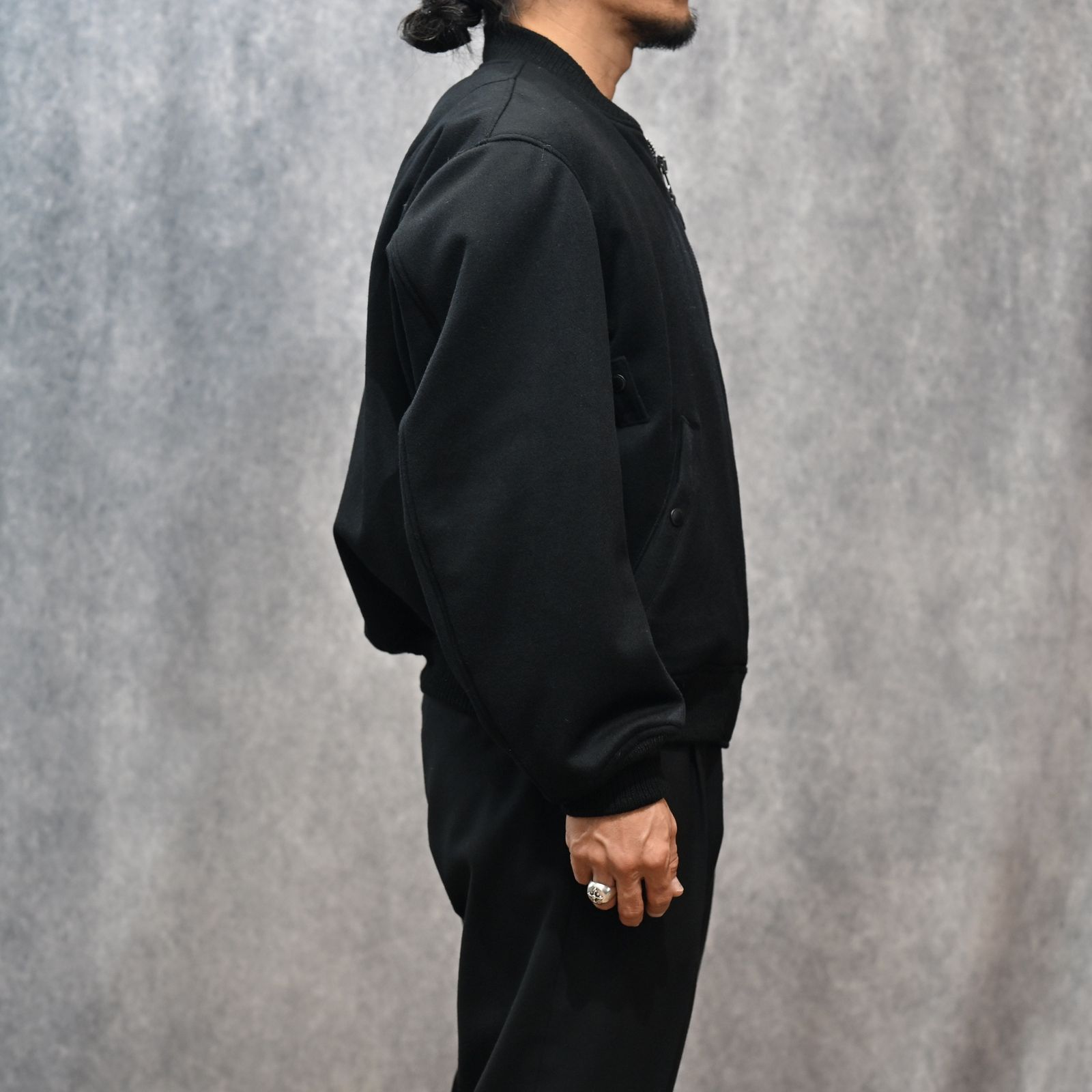 Wool Meiton Bomber JKT （BLK）｜ウールメルトン ボンバージャケット フライトジャケット｜2511-9001