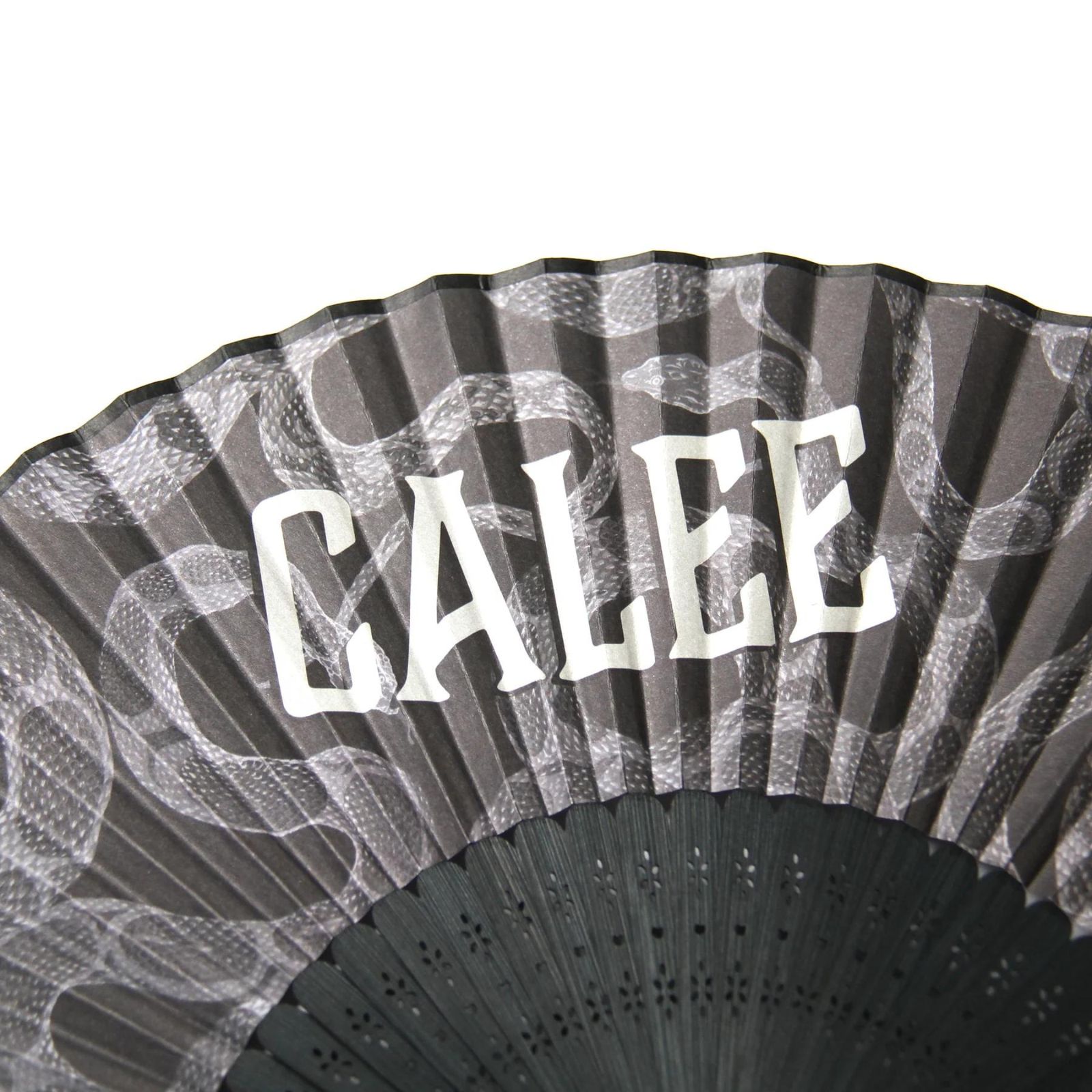 ALLOVER SNAKE PATTERN HAND FAN (BLACK) / スネーク柄 扇子