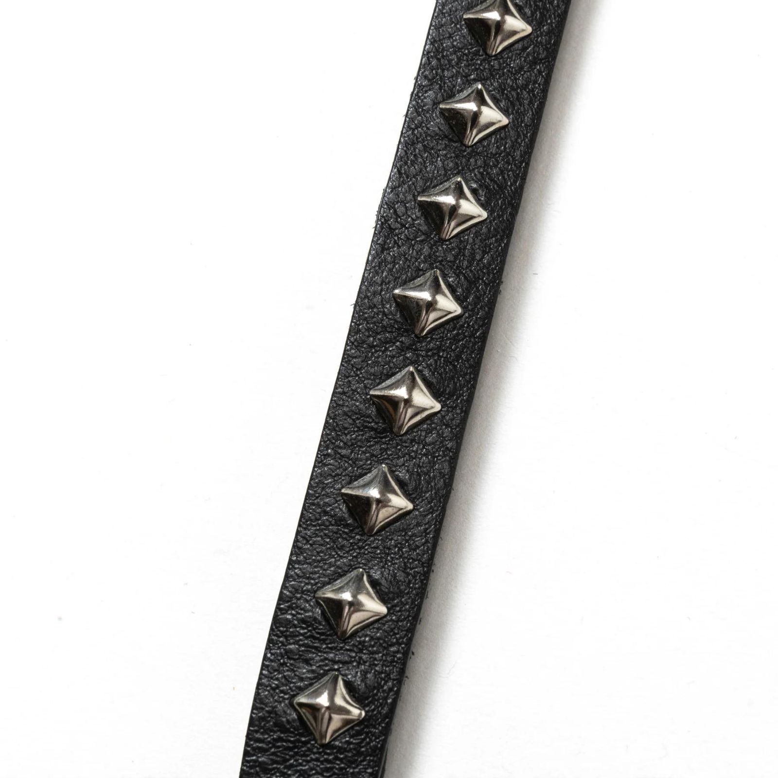 STUDS & KNITTING LEATHER SHORT KEY RING (BLACK) / スタッズ ＆ 編み込み ショート キーリング