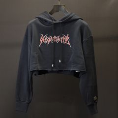 CROPPED HOODIE 'Nightmare (BK) / ショート丈 スウェットパーカ (WOMENS)