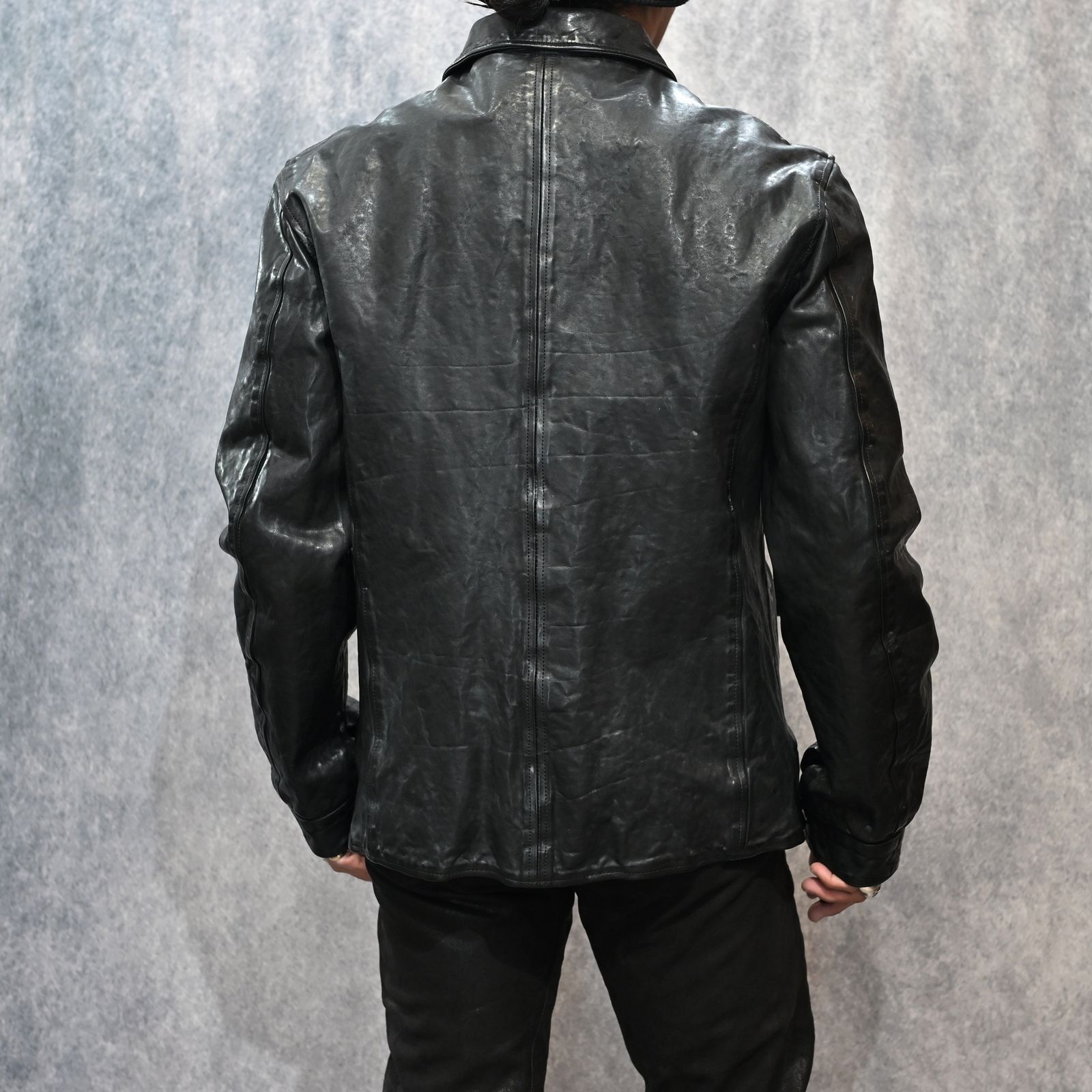 フレンチショルダー 製品染め カーコート （BLACK）｜1842-11