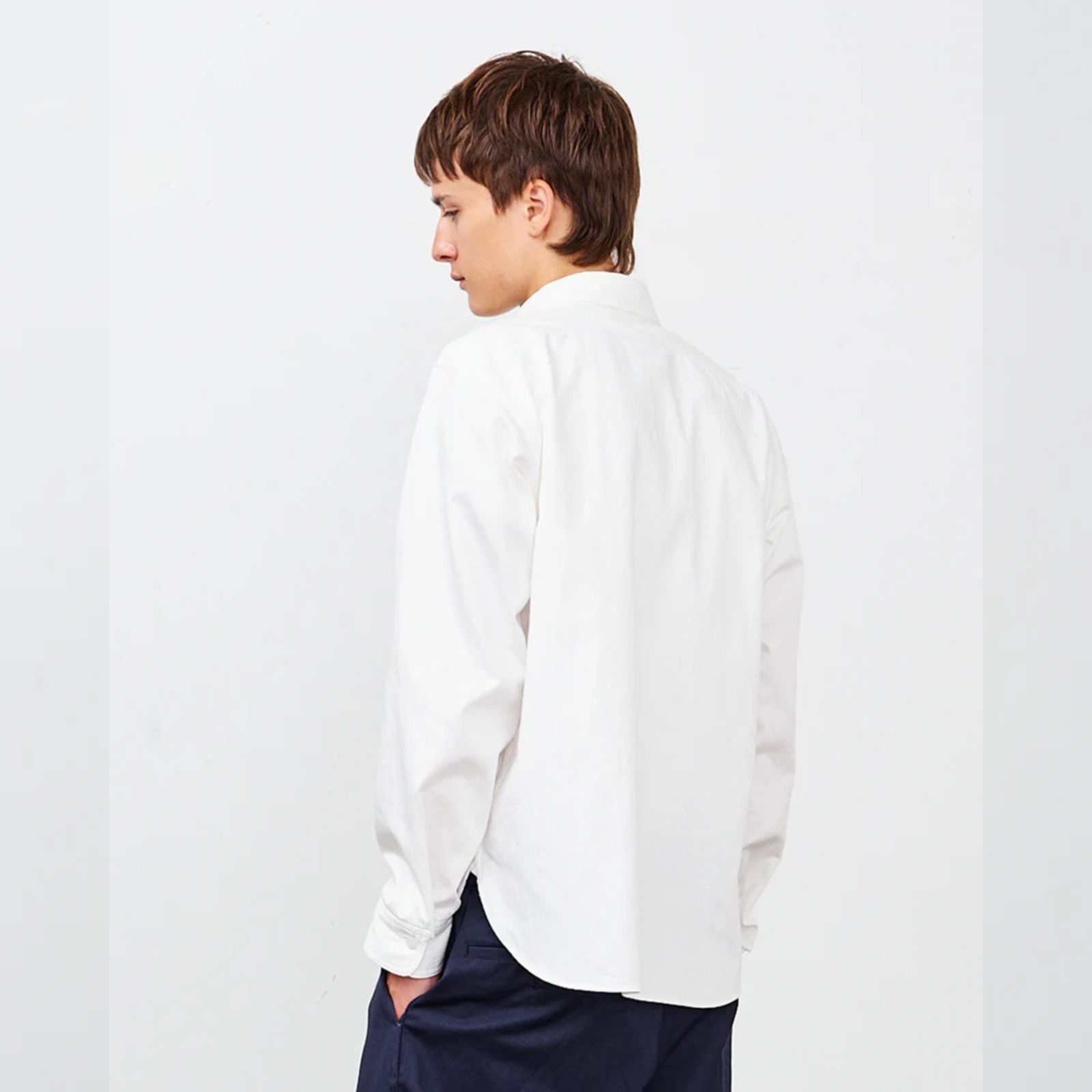 Y1943 L/W HBT SHIRT （WHITE） ヘリンボーンシャツ （ホワイト）
