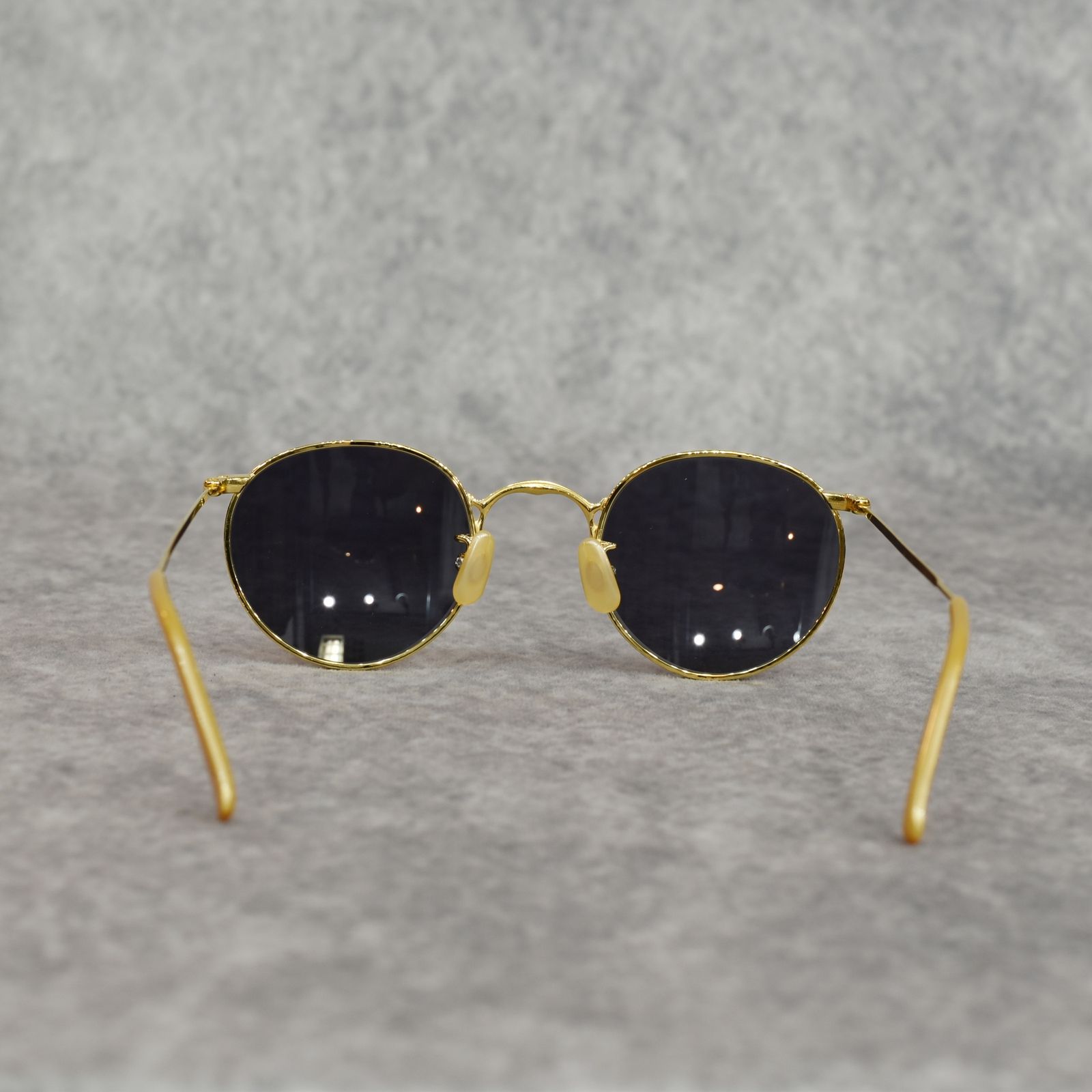 VINTAGE TYPE CIRCLE METAL GLASSES (GOLD / GRAY)｜ヴィンテージタイプ サークルメタル サングラス｜CL-25AW003G