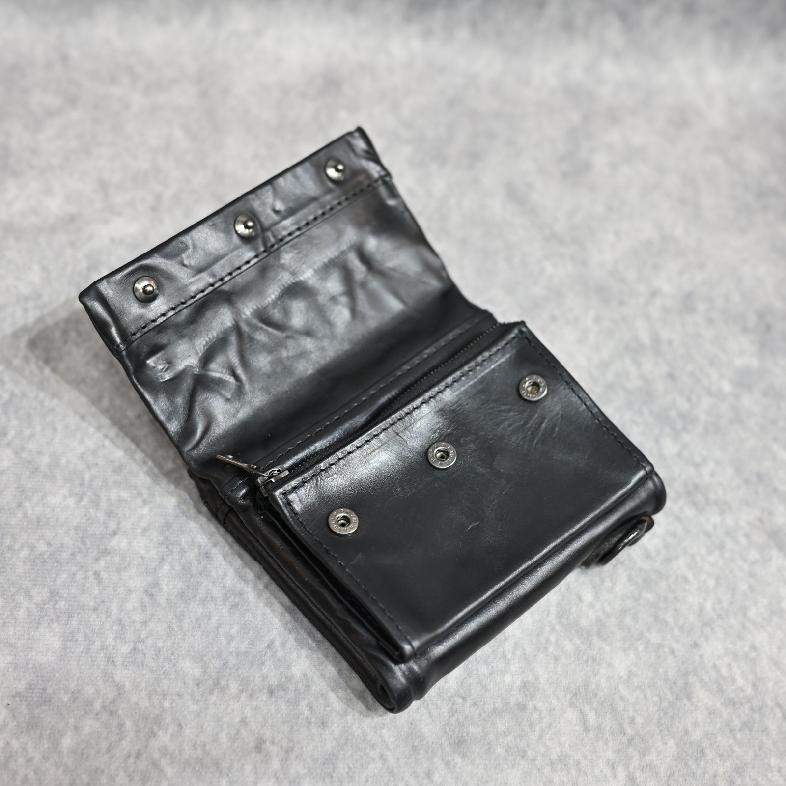 ホーウィンレザー 二つ折り スナップウォレット （BLACK / ブラック）｜894-05
