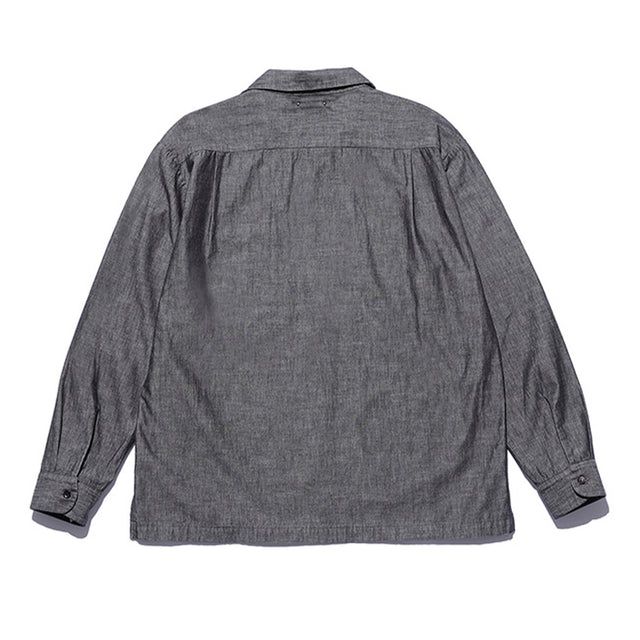 506 Chambray Open Collar L/S SH GRY