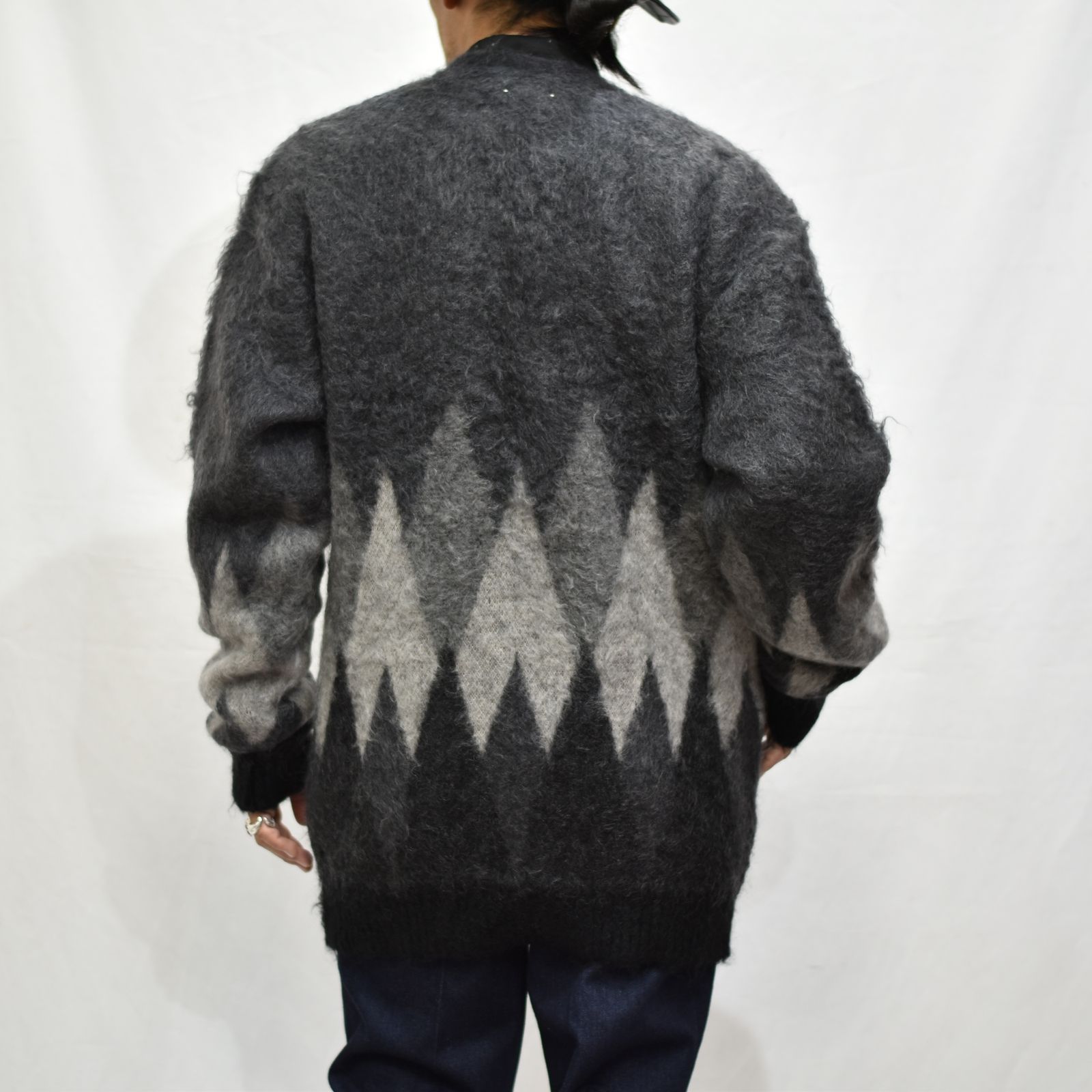 MINEDENIM - Kid Mohair Argyle Knit Long Cardigan | chord online store