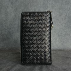 オイルクロコメッシュ ラウンドジップ財布 (BLACK)