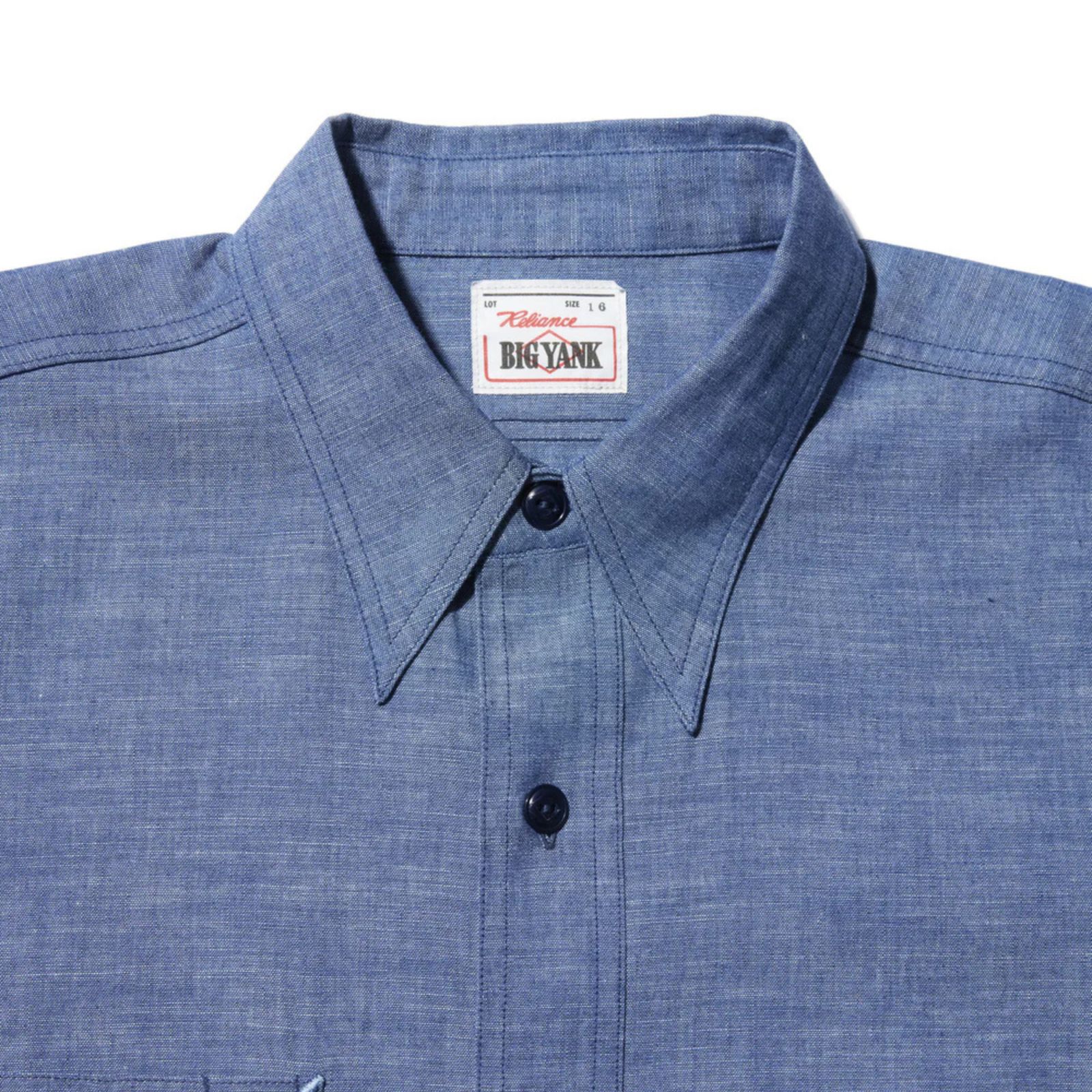 Y1942 S-SLEEVE CHAMBRAY SHIRT （INDIGO）｜シャンブレー 半袖シャツ （インディゴ）