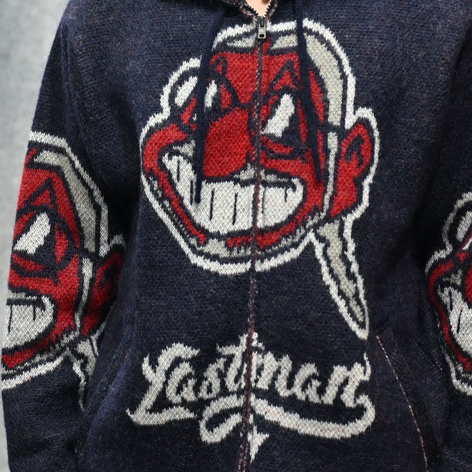 LM Mohair Parka （NAVY / ネイビー） モヘアニット パーカー｜SAN-A-016N
