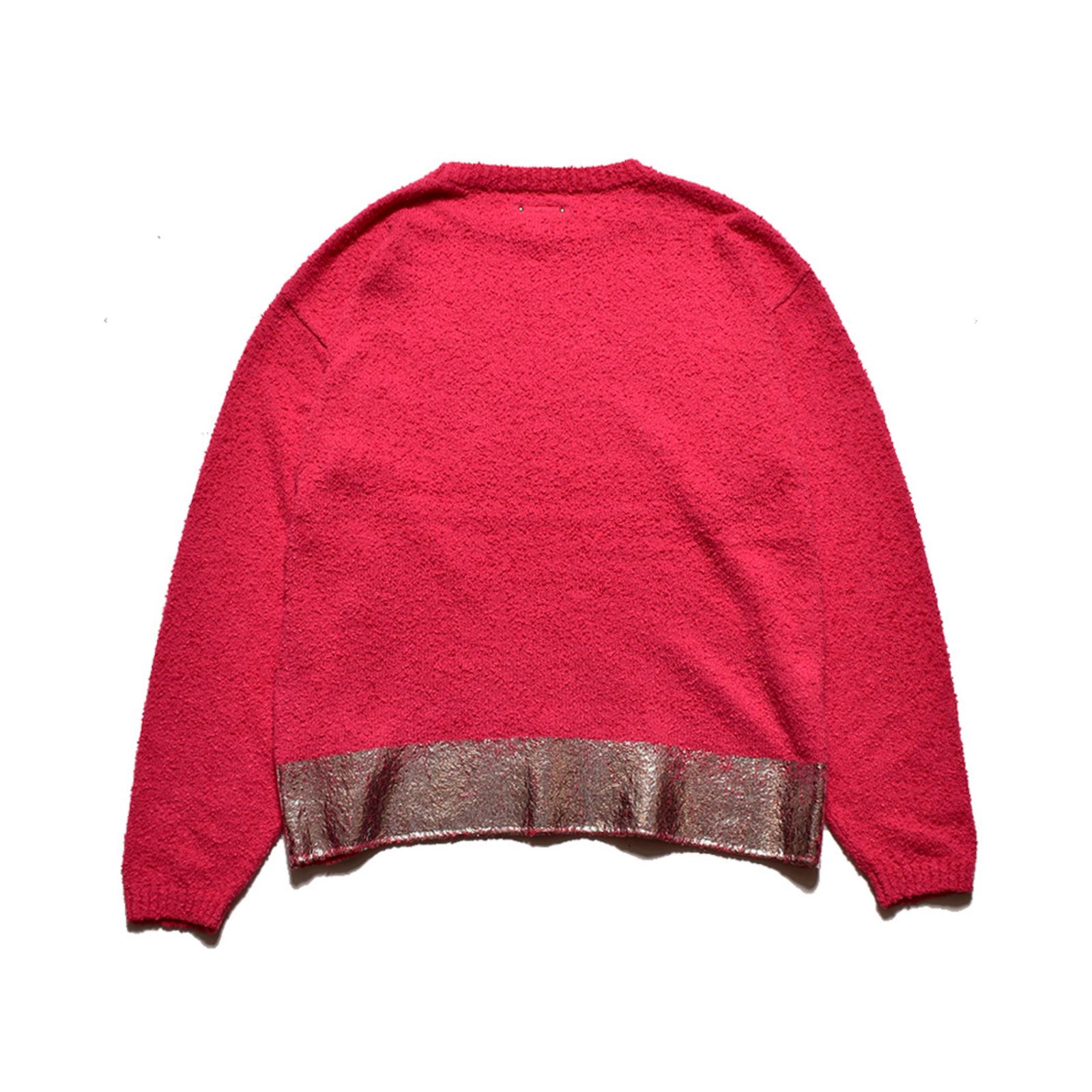 Foil Coating Grainy Cotton Knit Crewneck Pullover （PNK） / コットンニット プルオーバー （ピンク）