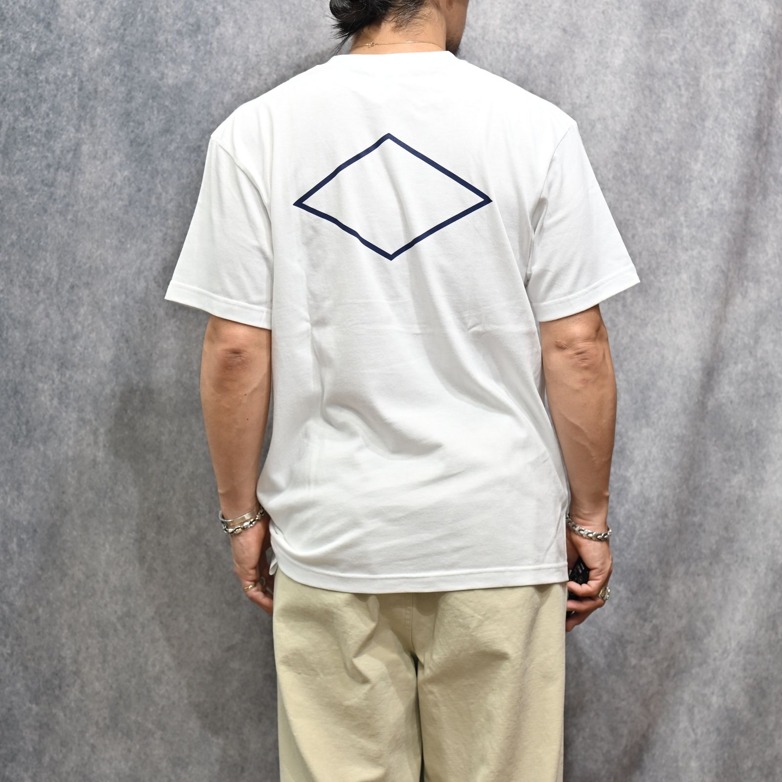 DIAMOND BACK TEE （WHITE）｜ダイアモンド プリント Tシャツ （ホワイト） 602-261-17